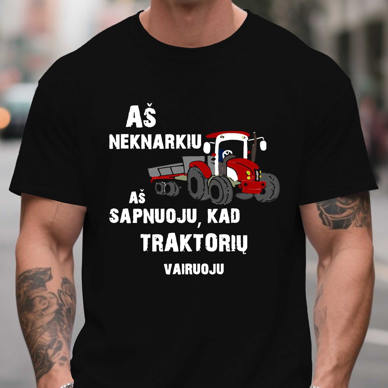 TEMU Men's Summer T-shirt Featuring Fun Lithuanian Sayings