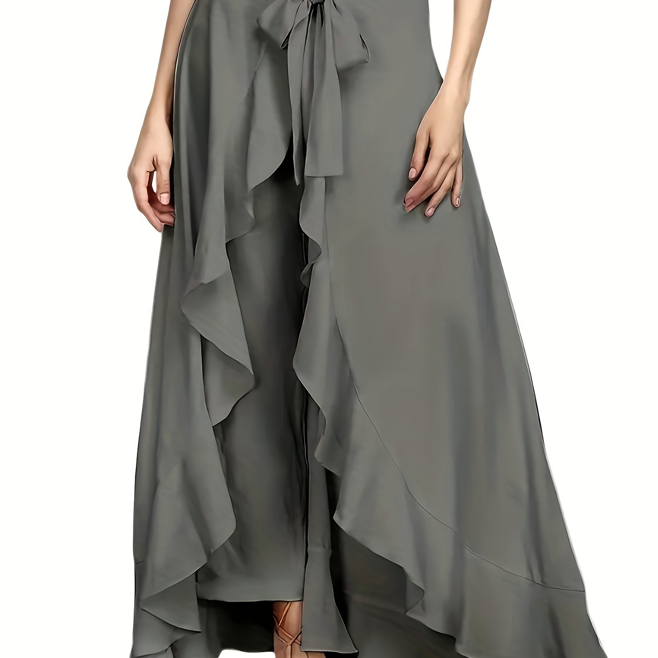 Cross-border Women's Clothing European High-waist Tie-string Wide-leg Pants Autumn New High-waist Long Trousers