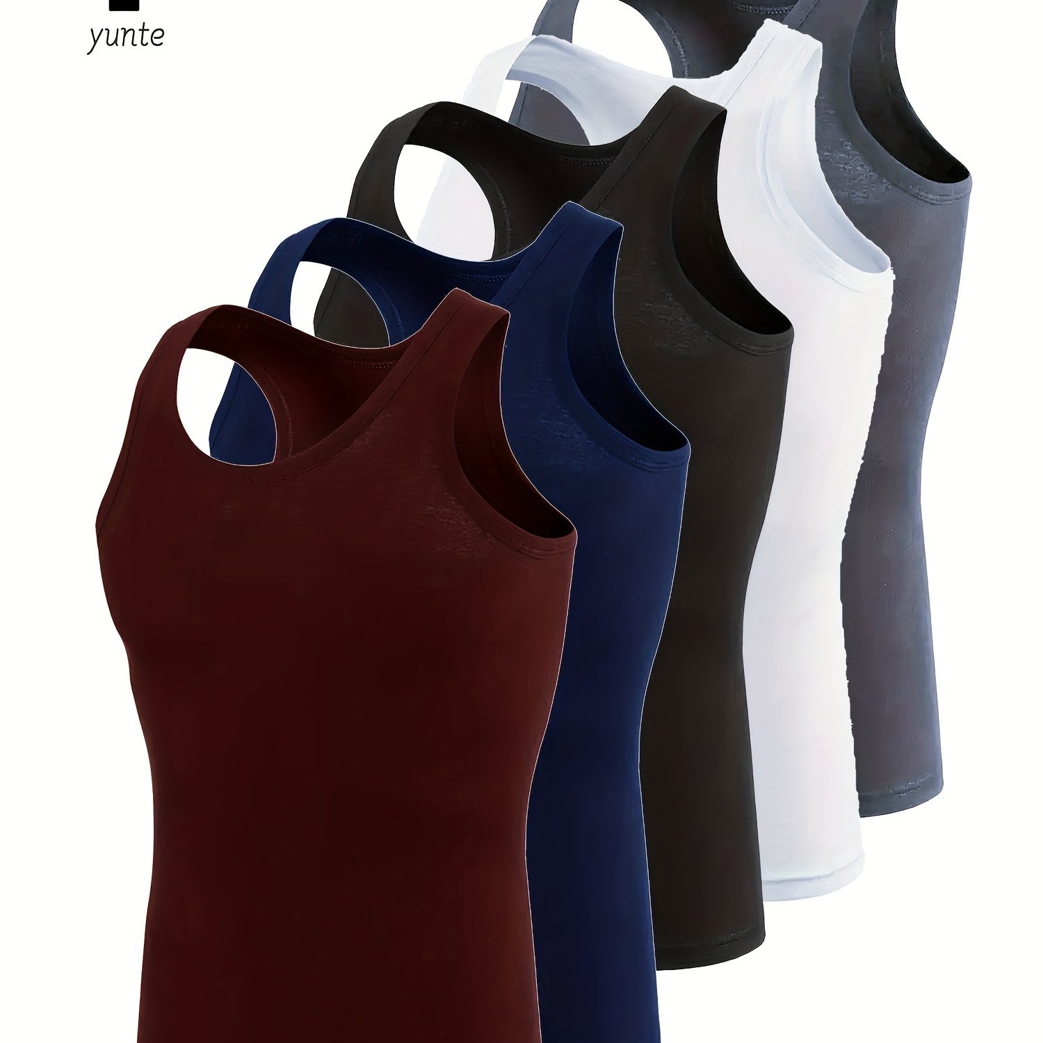 E-shop 5er Set Herrenwesten in Dunkelrot, Marineblau, und Grau, mit einem stilvollen, atmungsaktiven und bequemen, schnelltrocknenden Design für Sport