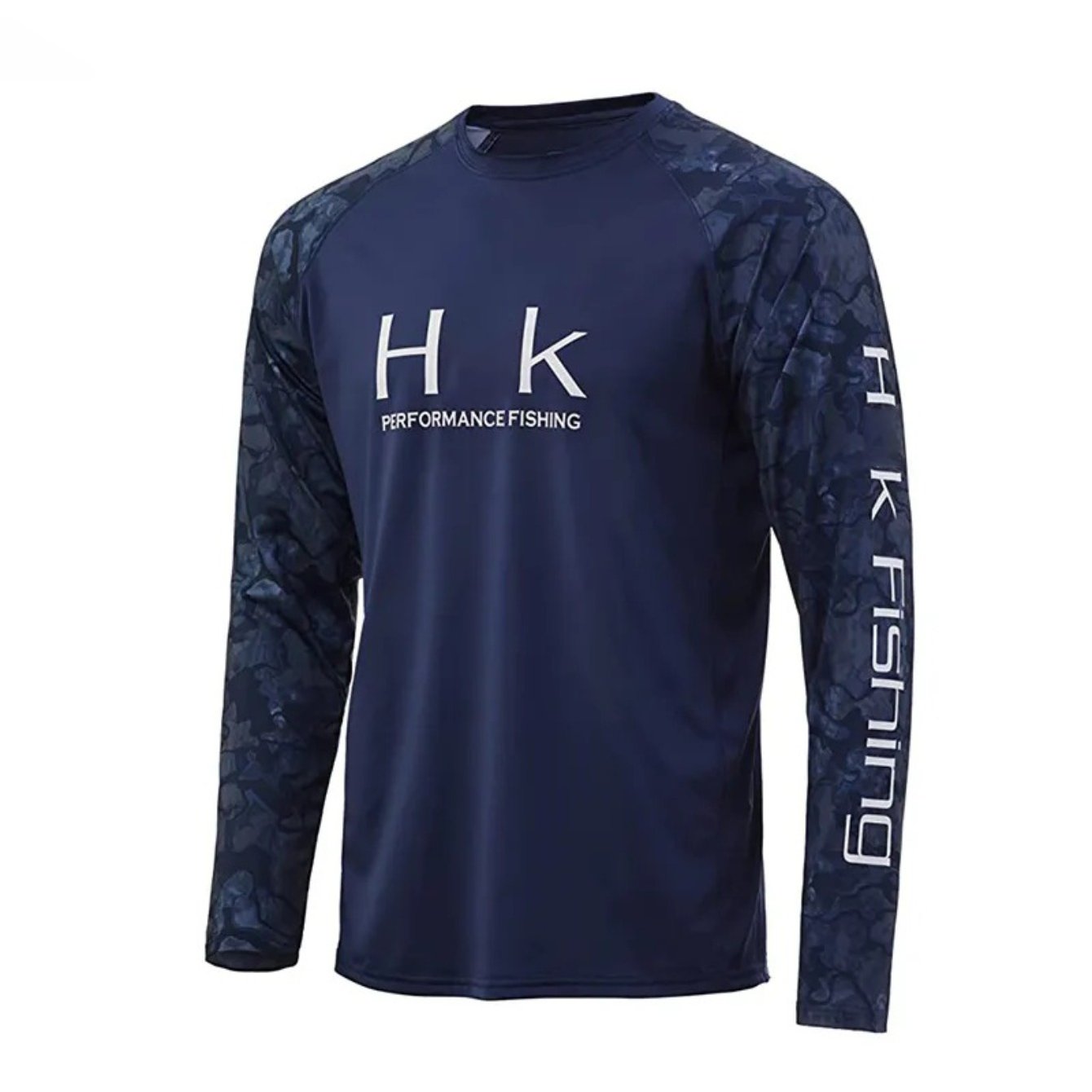 TEMU 2026 New High-performance Long-sleeve Fishing Shirt, Navy Camouflage, Multi-functional Outdoor Sportswear, Suitable Hiking, Cycling, Wilderness