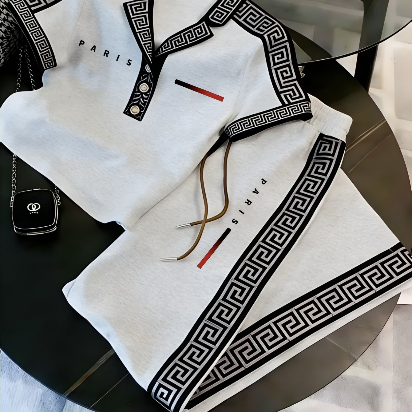 Image of 2pcs Men's Casual Sportswear Set: And Summer Collection, Short-sleeved Cual Shirt And Pants For Men. For Golf, Sports And Running And Other Occasions. Are A Of Colors From.novelty Clothing Set Thermal