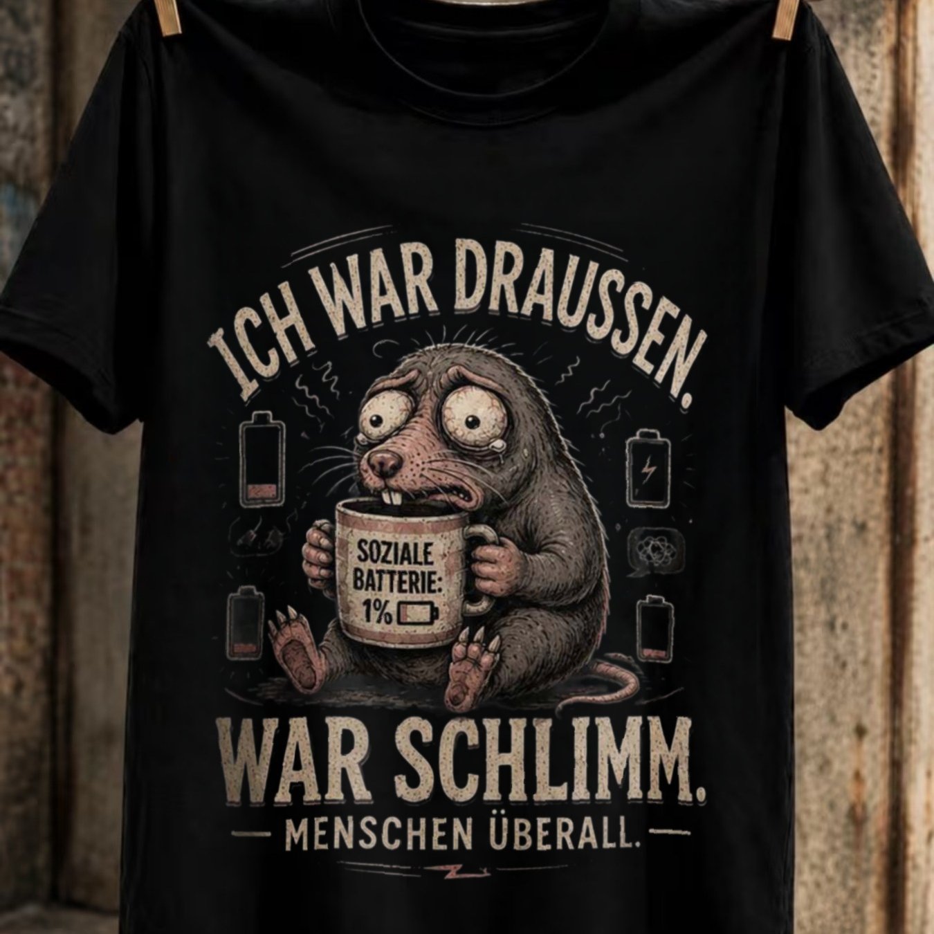 Image of I Was Outside It Was Everywhere Funny Social Battery Men's T-shirt Unisex Tee