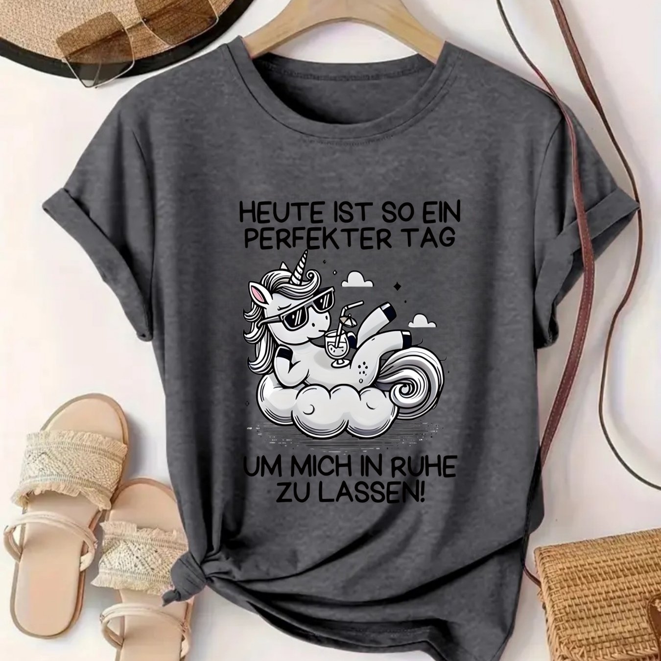 TEMU Plus Size - Plus Size - 6214 Printed Round Neck T-shirt Casual Short Sleeve Top