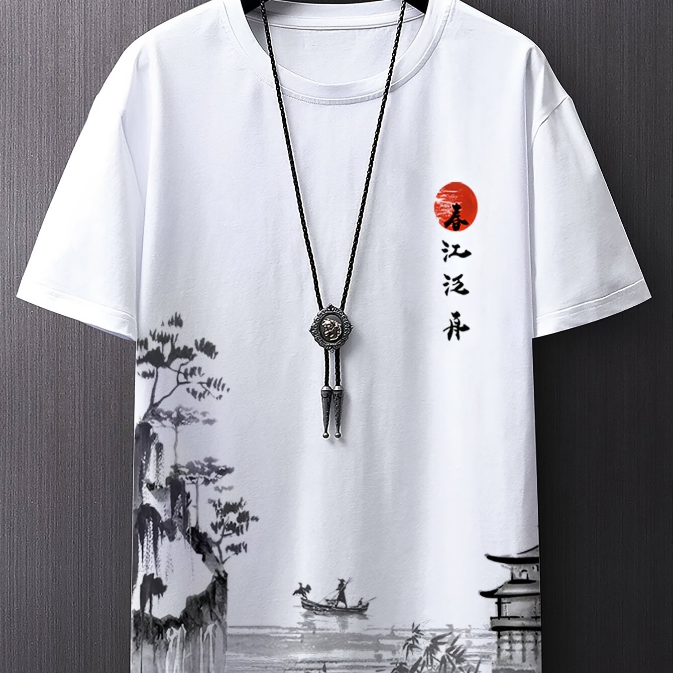 Image of Youth Casual Short Sleeve T-shirt Y4150, Boys' Round Neck Short Sleeve Tee, Floral Pattern, Suitable For Spring Summer, School, Campus, College . Boys' Casual T-shirt, For Teenager