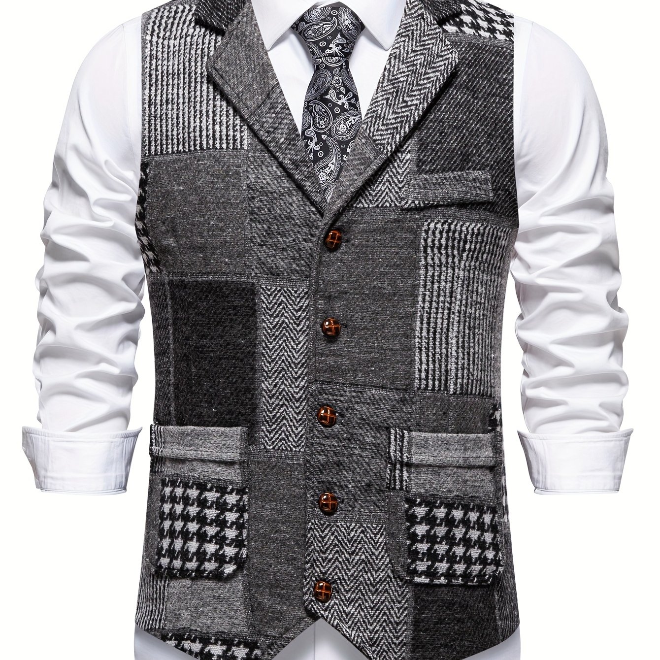 's Vintage Lapel Suit Vest