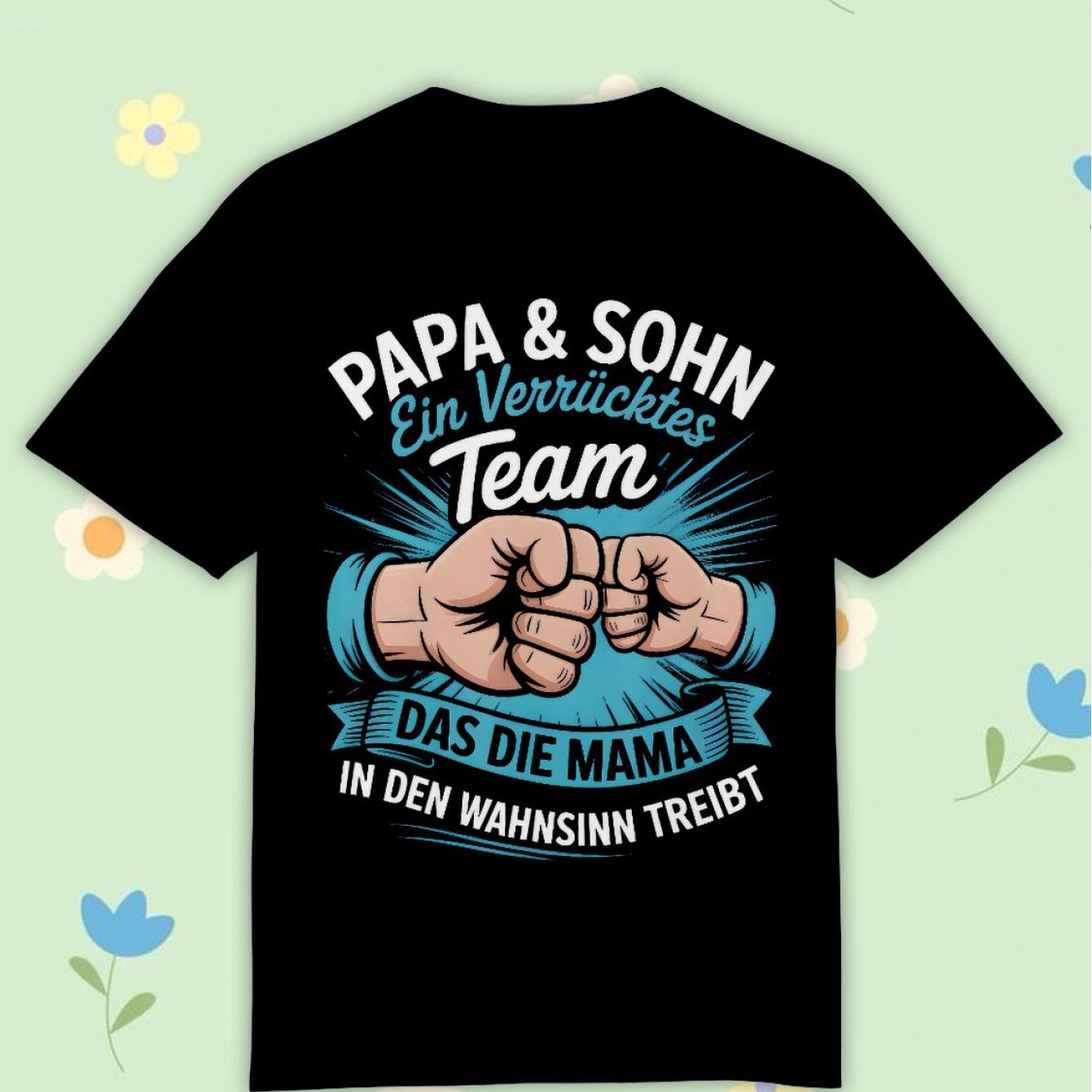 Papa& Sohn Ein Verruecktes Look Father's Day T-shirt Comfortable Casual Crew Neck Tee For Boys And Girls T Shirt, 200g