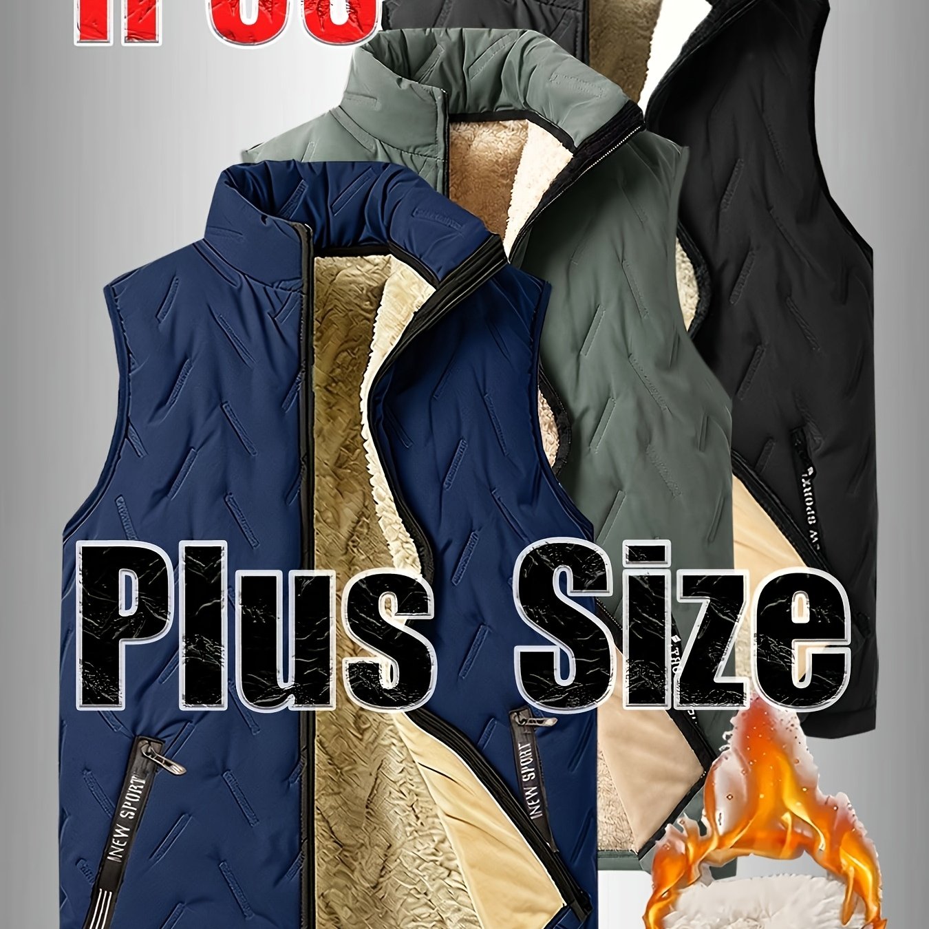 TEMU 3-color Men's Casual Sports Oversized Jacket, With Added Insulation And Thickening For . A For Outdoor Activities Such As Hiking, Skiing, And