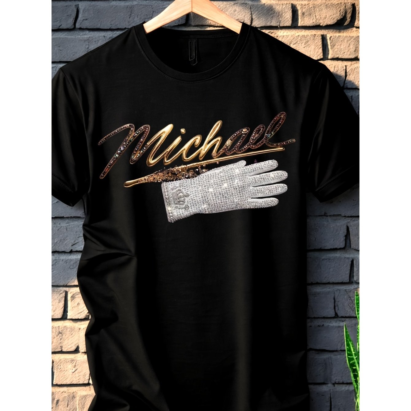 Retro 80s Icon Sparkle Glove Graphic T-shirt Vintage Performance Vibe Printed Casual Streetwear Outfits Tops
