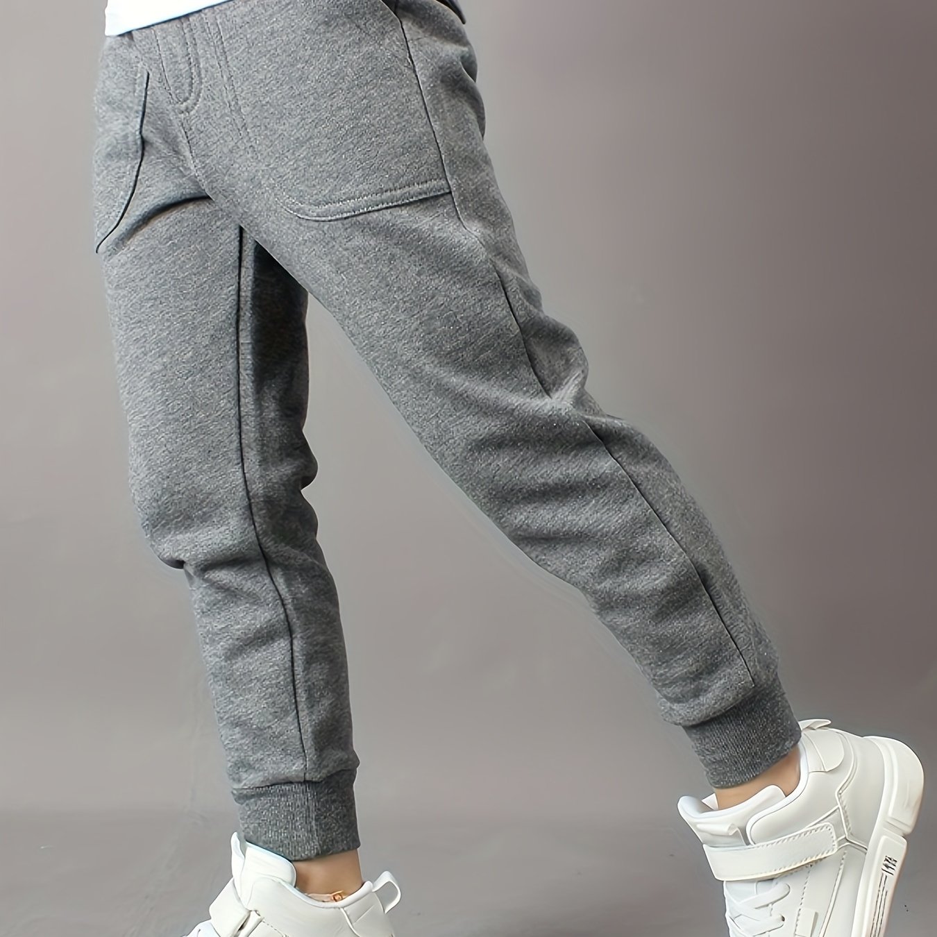 Boys Sports Long Pants | Skinny Fit, Stretch Fabric, Solid Color For Spring/fall, For Outdoor, Back To School Essentials