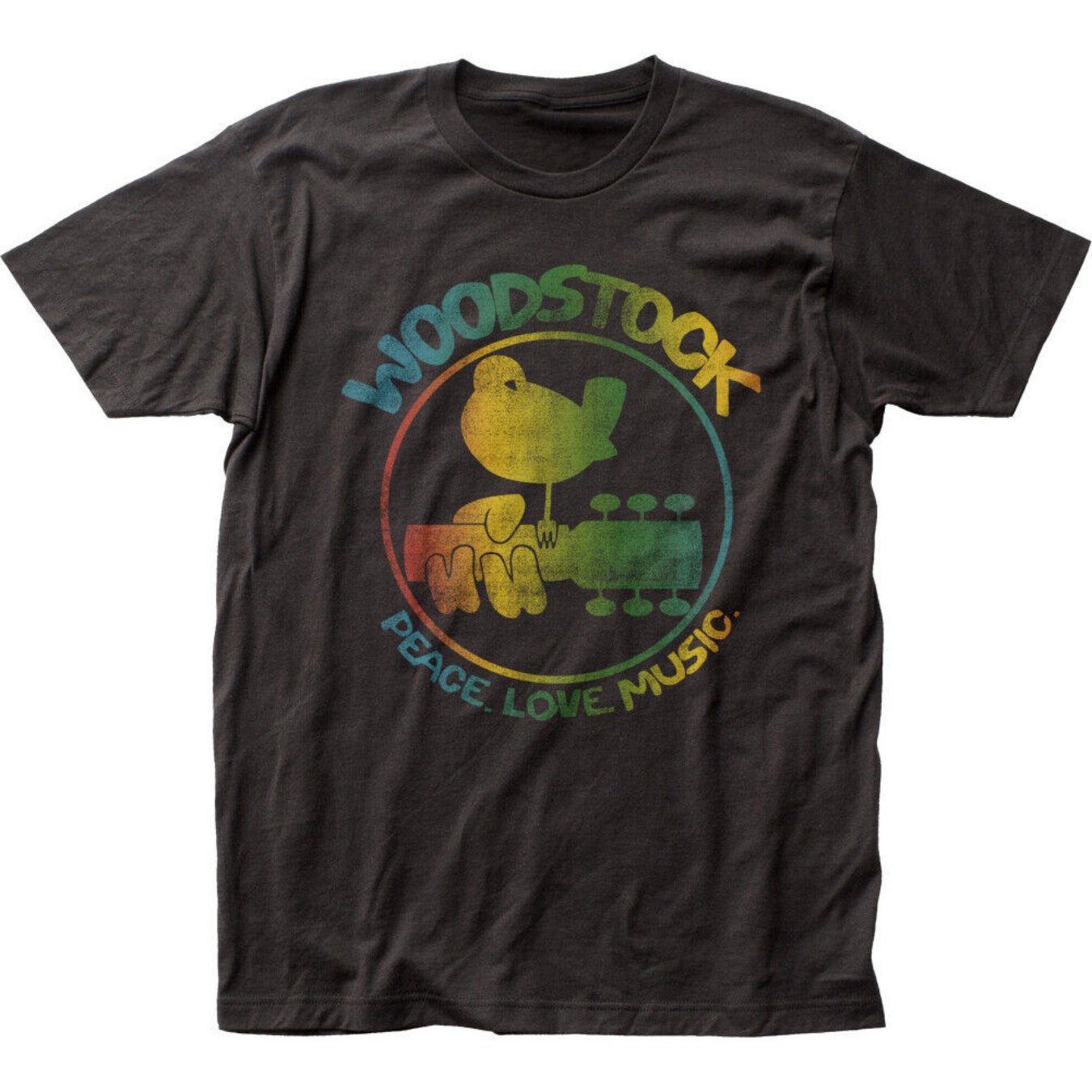 TEMU Color Logo T-shirt Men's Genuine Rock Music Retro Band Black