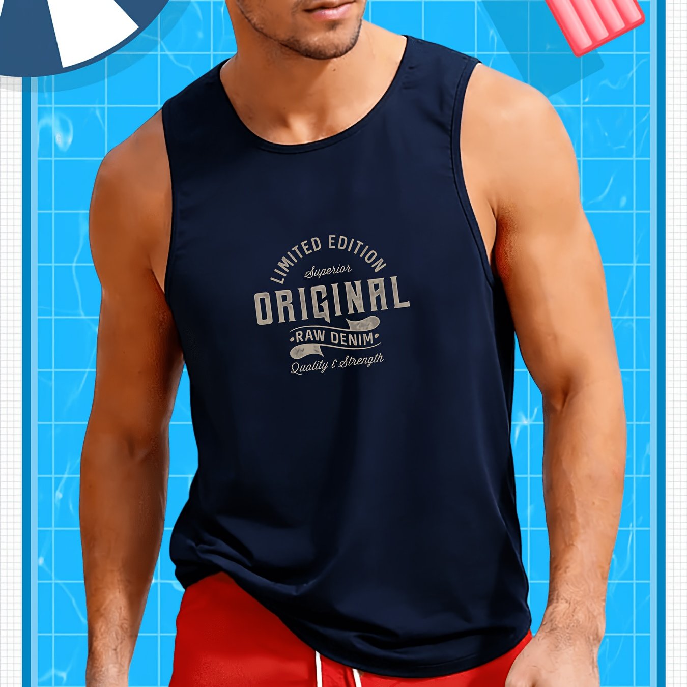 TEMU Canotta da ad Asciugatura Rapida, Traspirante in Rete, Stampa Denim, Fitness Atletico e Anti-Sudore ad Asciugatura Rapida, Versatile ed Elegante