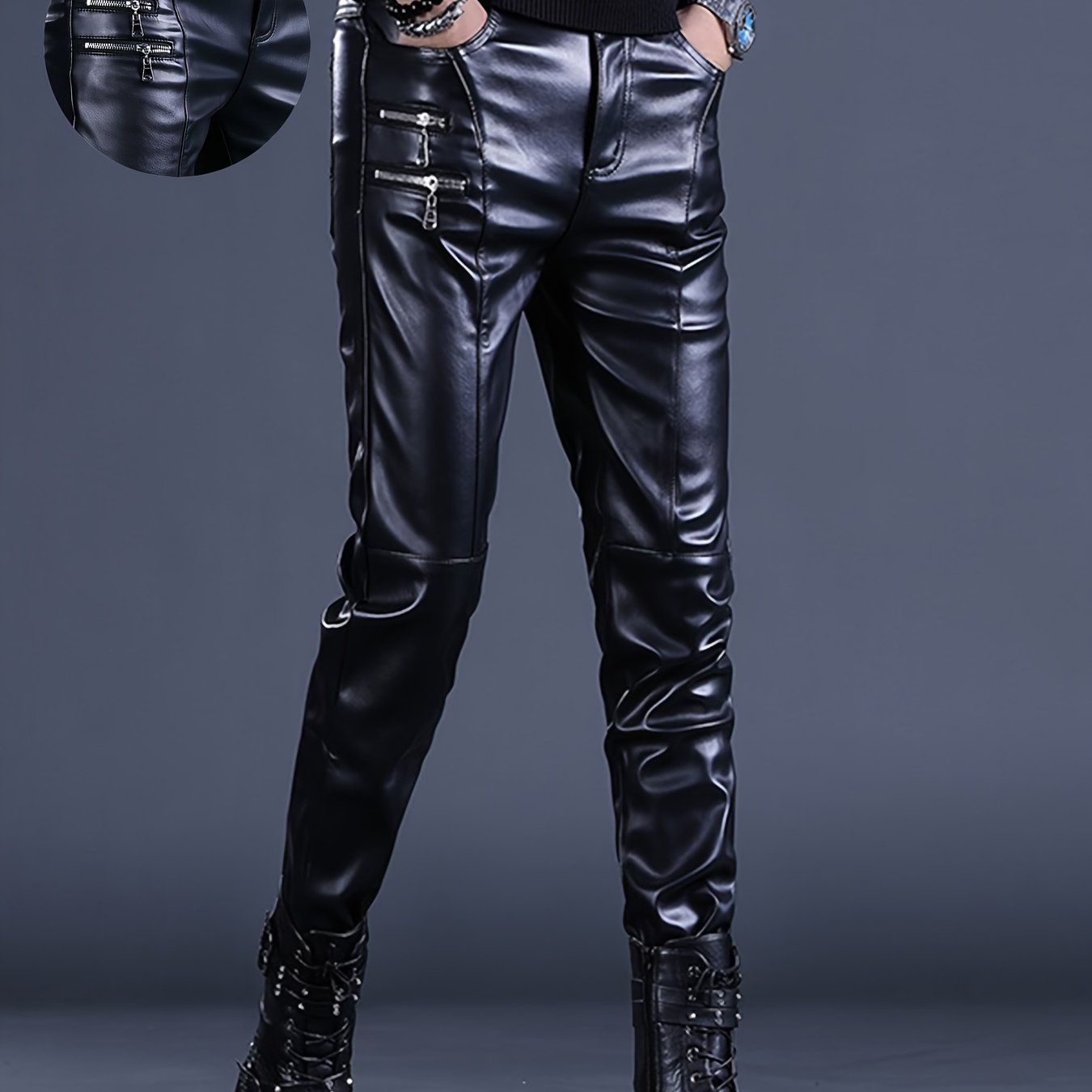 Men's Pants Stage Performance Motorcycle Riding Men's Trousers