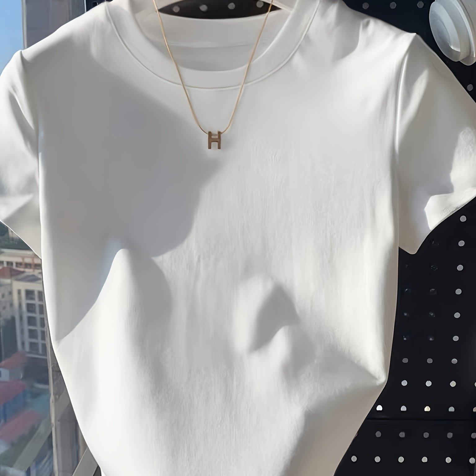 E-shop Petite Spicy Style Slim Fit Reinweißes Kurzarm-T-Shirt Damen Kurze Oberteil Sommer