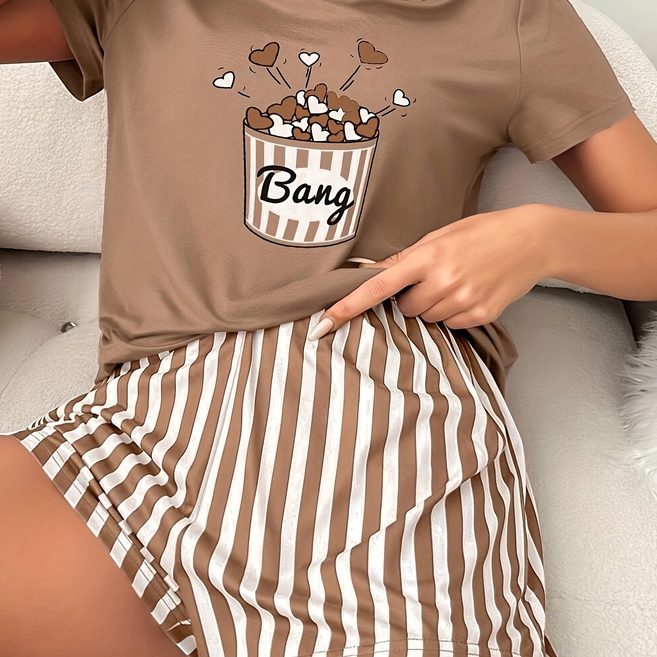 Women's Heart-shaped Pajama Set