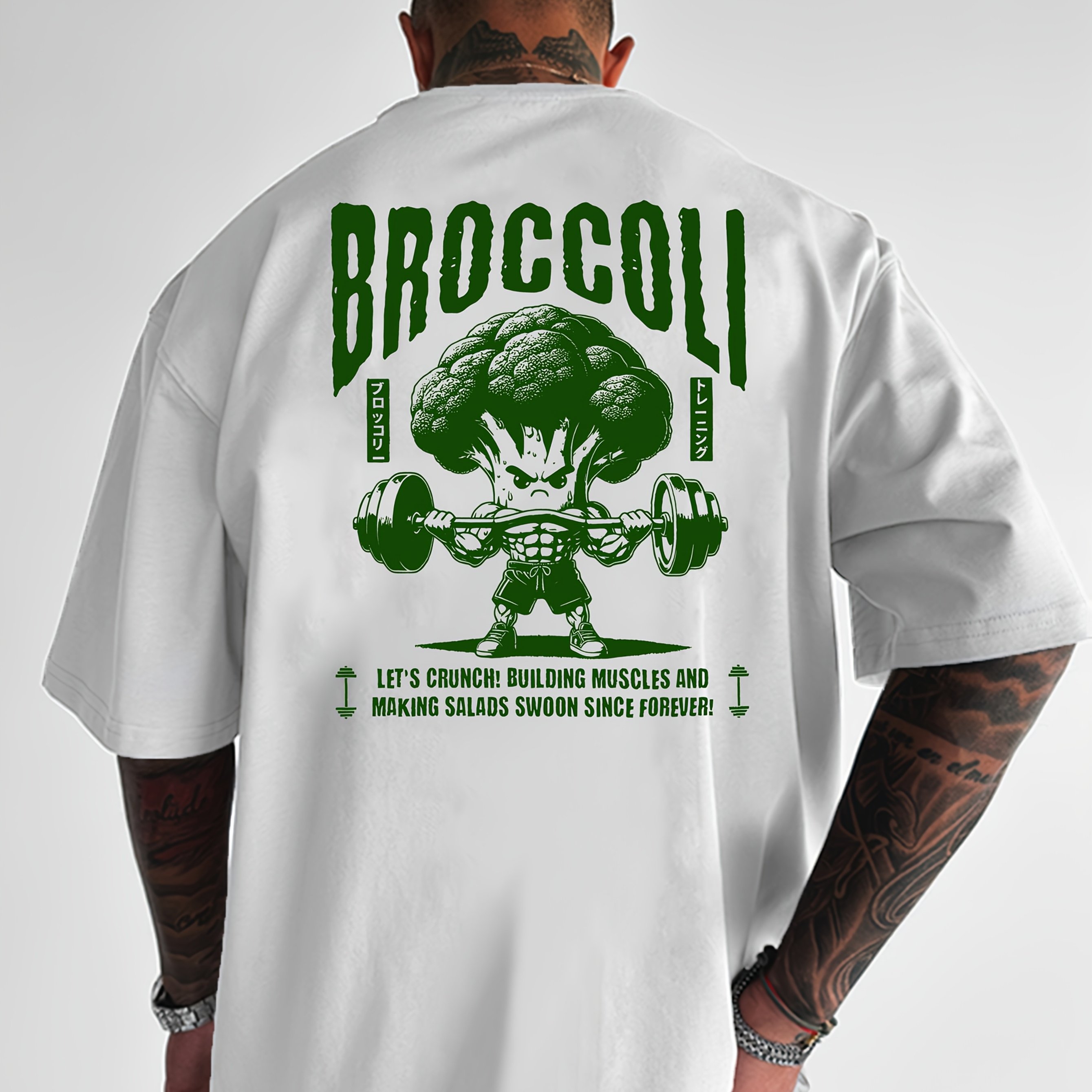 TEMU Maglietta Casual con Stampa Broccoli - T-Shirt in Poliestere, Corta e per Abbigliamento Estivo, Vestibilit� , Tessuto Traspirante, Facile da