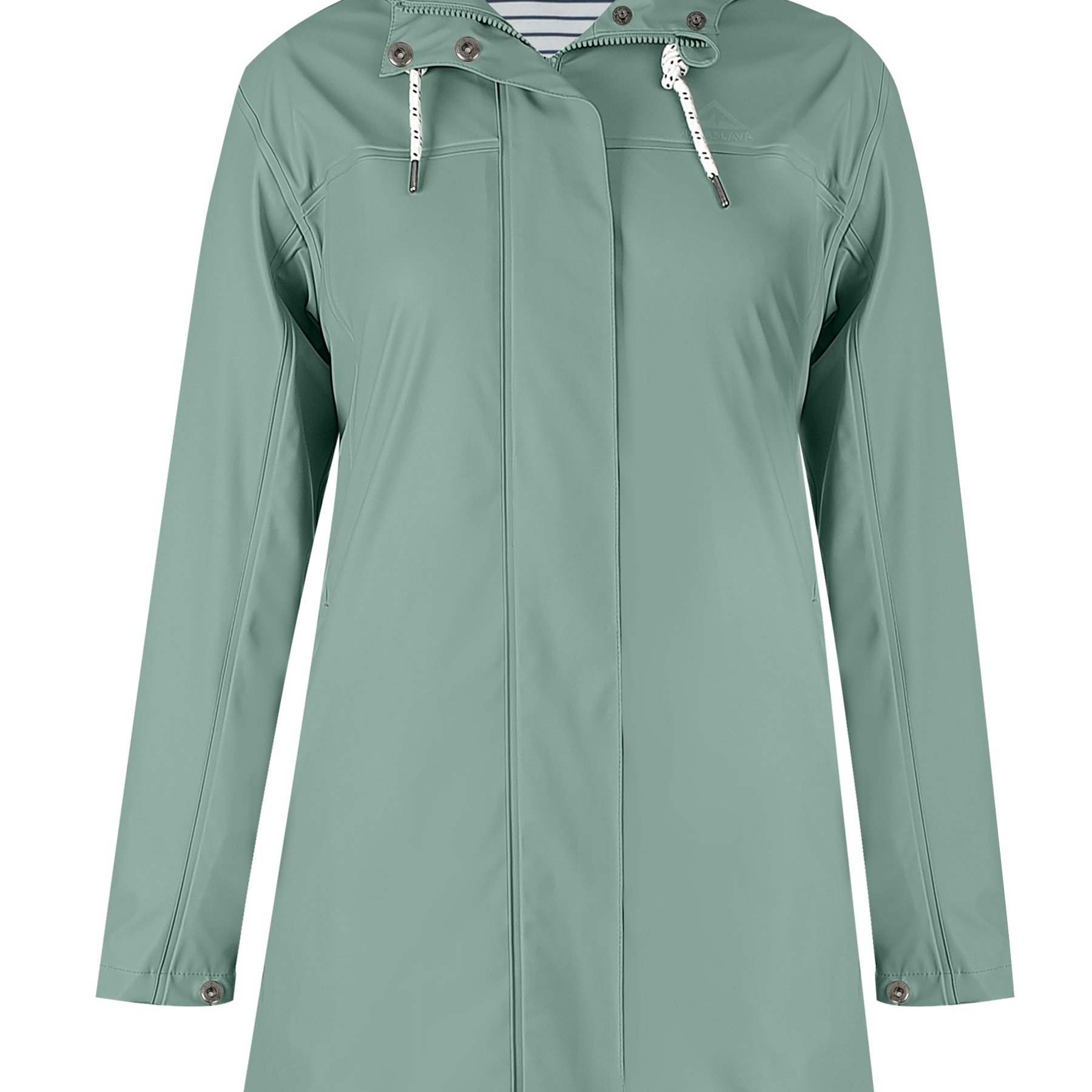Women's Long Hooded Outdoor Jacket - Casual Striped Lined Windbreaker Coat With Pockets And Drawstring Waist For Hiking, Camping, And Daily Wear