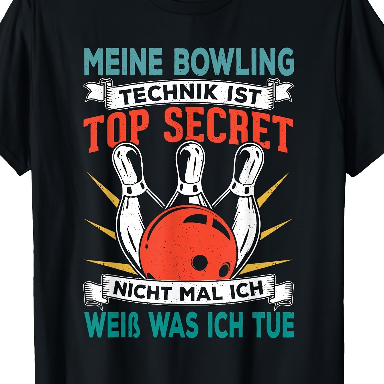 Bowling Ball Shirt Women Men Funny T-shirt, Black