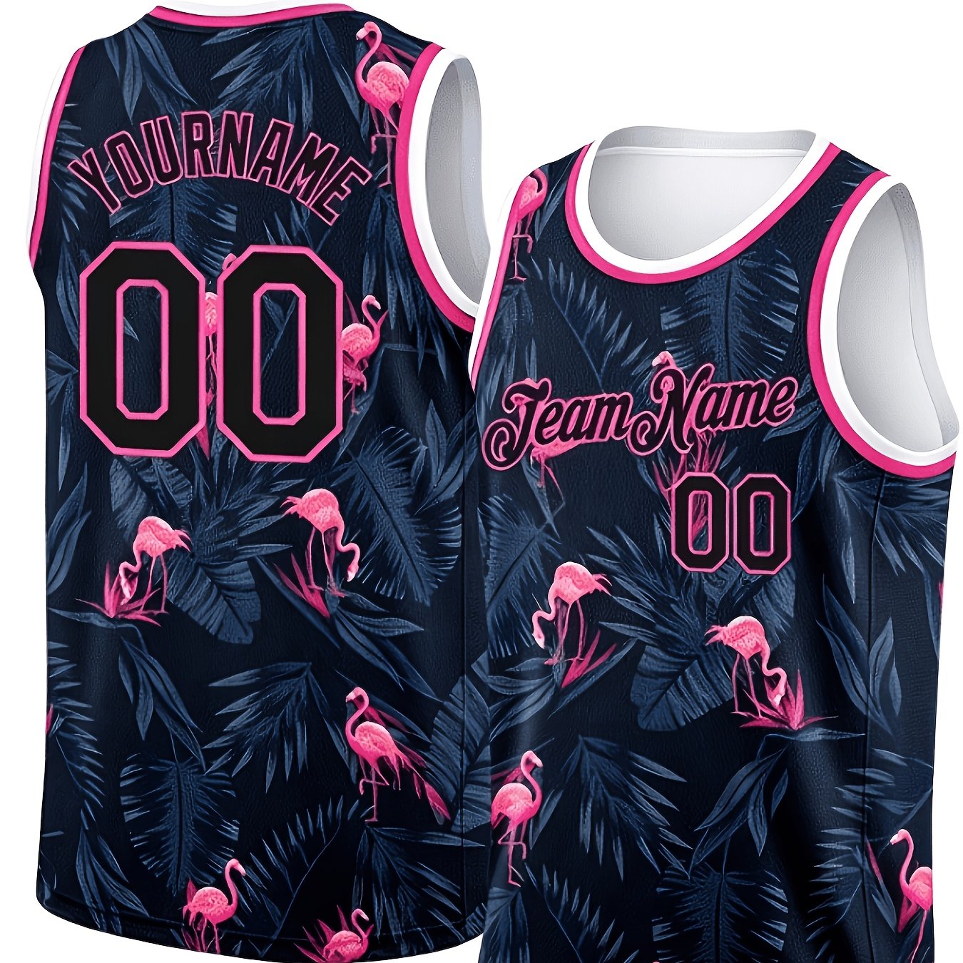 TEMU Custom Round Neck Tank Top - Personalized Name And Number, Breathable Quick-dry Fabric, Print Design, Suitable For Competition, , Casual Wear,