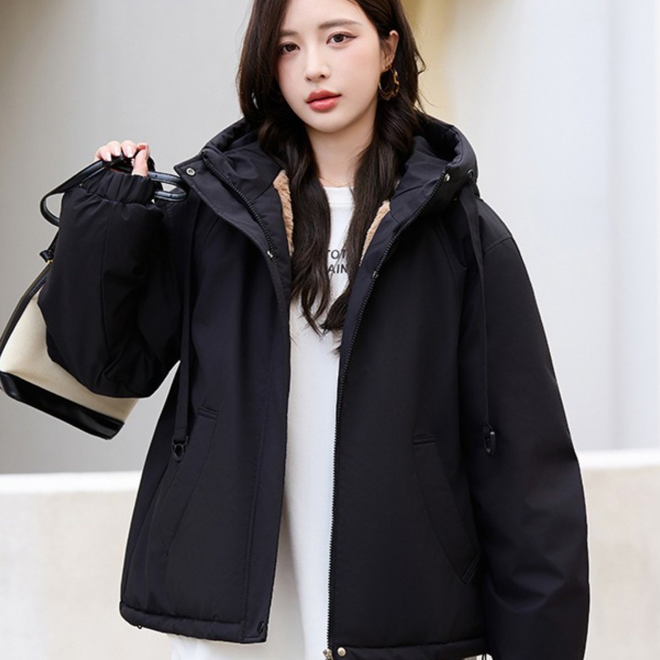 TEMU Women's Casual Jackets, Jacket Issues, Hooded Jackets, Windbreakers, , , Fashion, , Design Sense, Machine Washable, Jackets, Autumn And Winter,