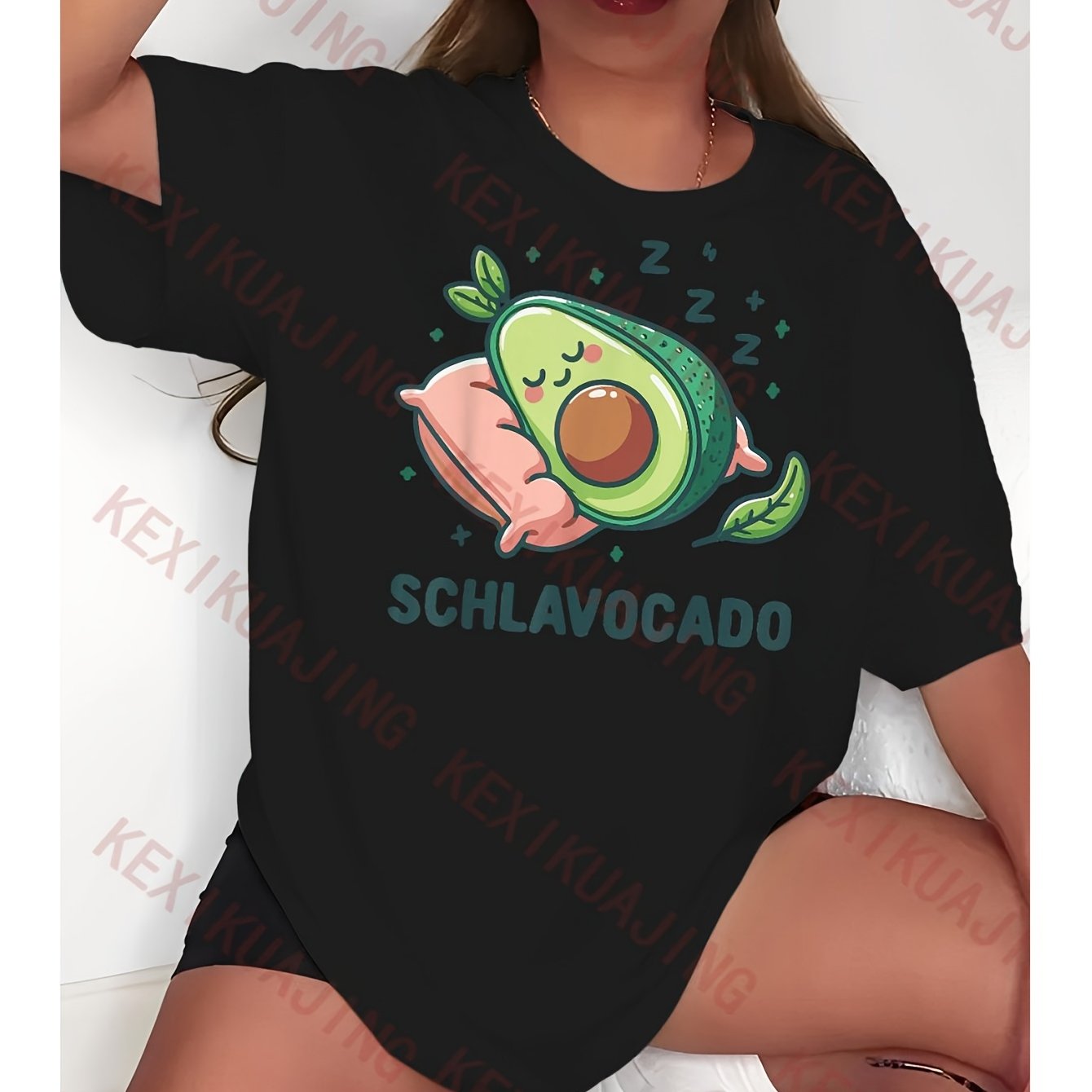2026 New Style For Fan Schlavocado Women' Shirt Pajamas - Cute Avocado Graphic Nightgown, Soft Lounge & Sleepwear, Everyday Loungewear - T-shirt For Women, Plus Size