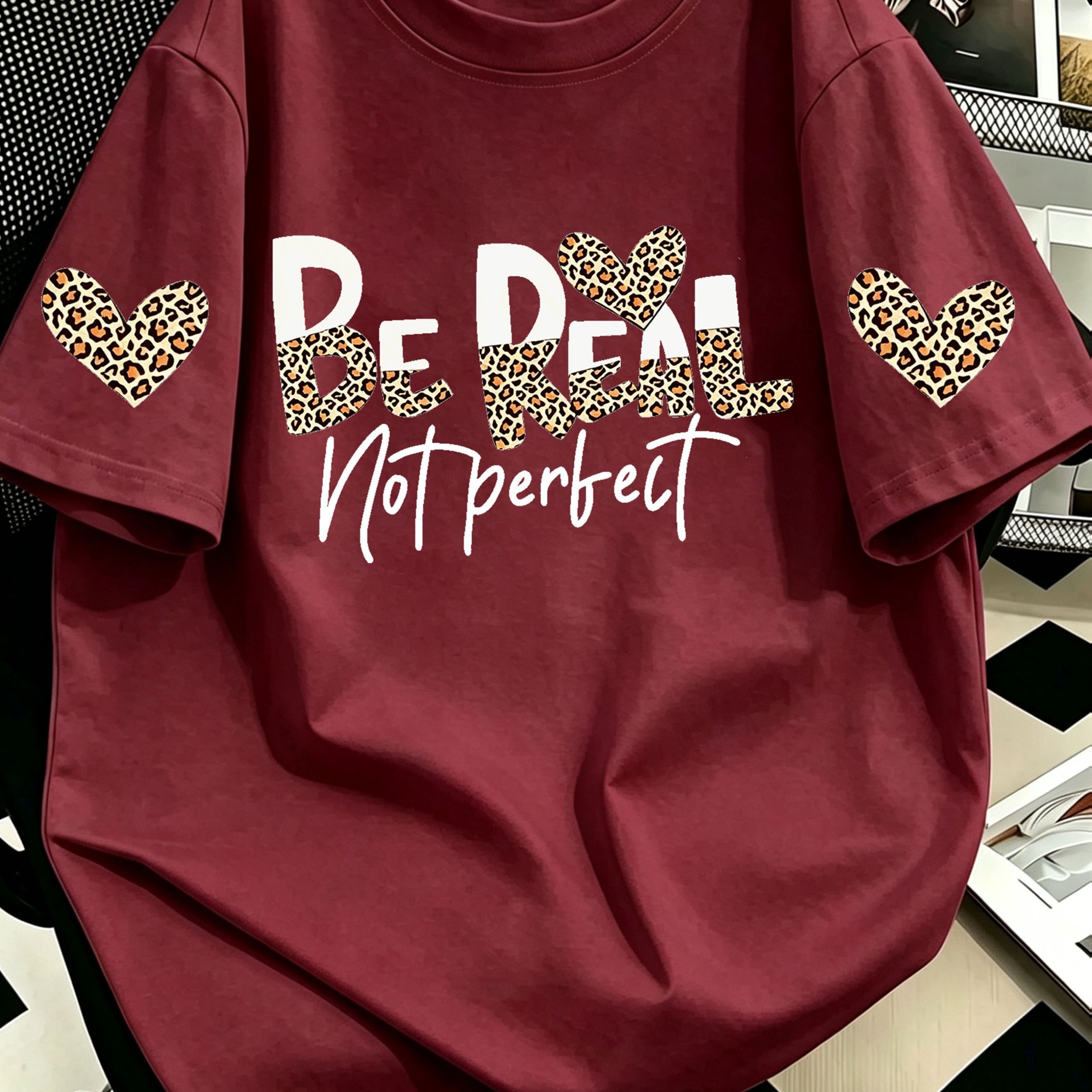 TEMU Grote maten, oversized T-shirt voor dames met ronde hals en korte mouwen - Niet geschikt voor zomerstrand, reizen & lentekleding met