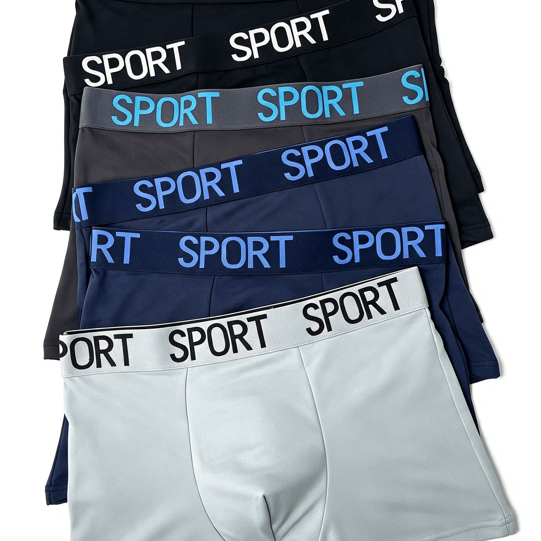 TEMU 6pcs Assorted Stretch Boxer Briefs, Solid Color Comfortable Underwear, Sweat-absorbent Breathable Boxer Trunks For Teens, For Teenager