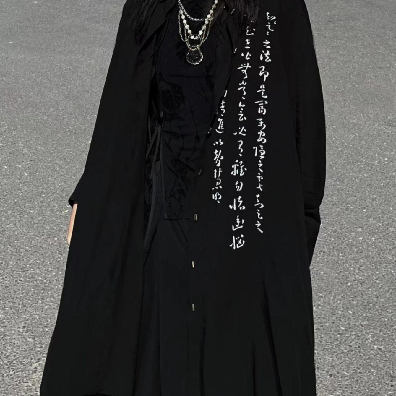 TEMU 【山本】アヘム カリグラフィープリントシャツ。ルーズ、オーバーサイズフィット。ス 春/夏 新スタイル。スデザイン。イレギュラーヘム。、、多用途。