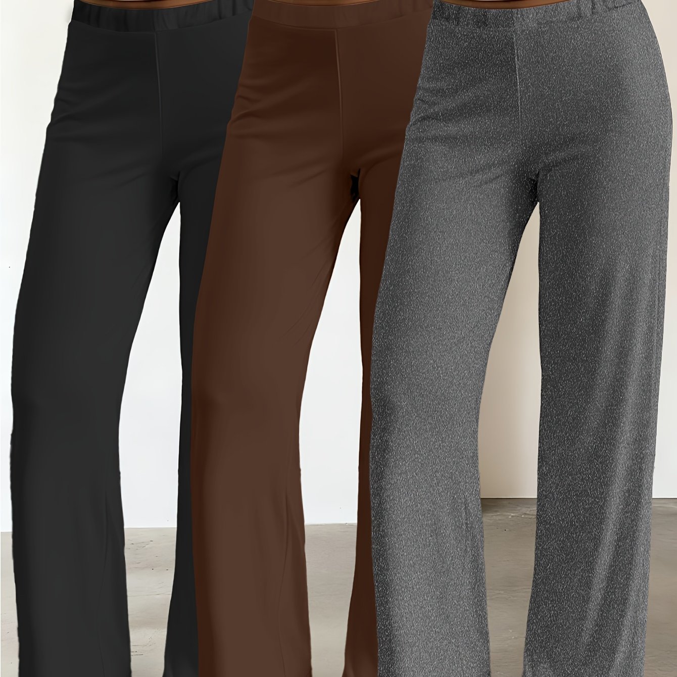 TEMU 3pcs Women's Casual Pants, Comfortable Daily Wear, Machine Washable, Fashionable Minimalist Style, Fine , Durable Fabric, Soft Material,