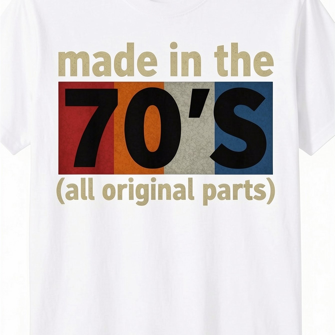 TEMU Made In The 70s Parts Retro Vintage T-shirt, Funny Classic Birthday Tee For , Casual T-shirt