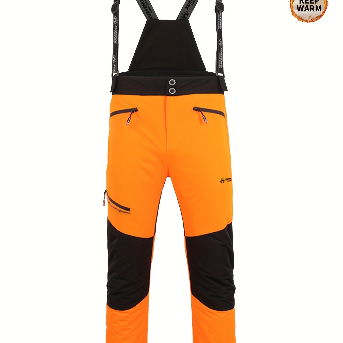 Image of 's Thickened Ski Pants, Outdoor Warm Ski Trousers, Detachable Suspenders Ski Pants, Outdoor Casual Wear