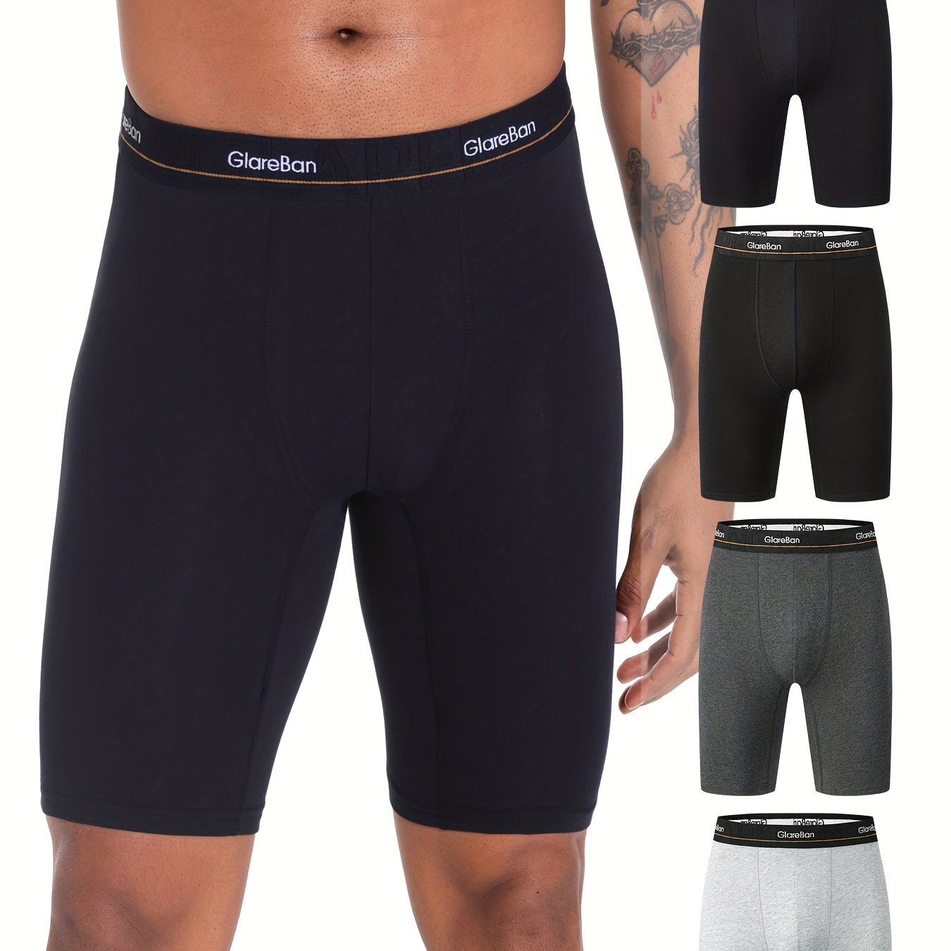 Image of 4pcs Pc Long Leg Boxer Shorts Men High Quality Underwear Soft Male Underpants For Men Boxershorts Fashion Sports Soft Comfortable Brand