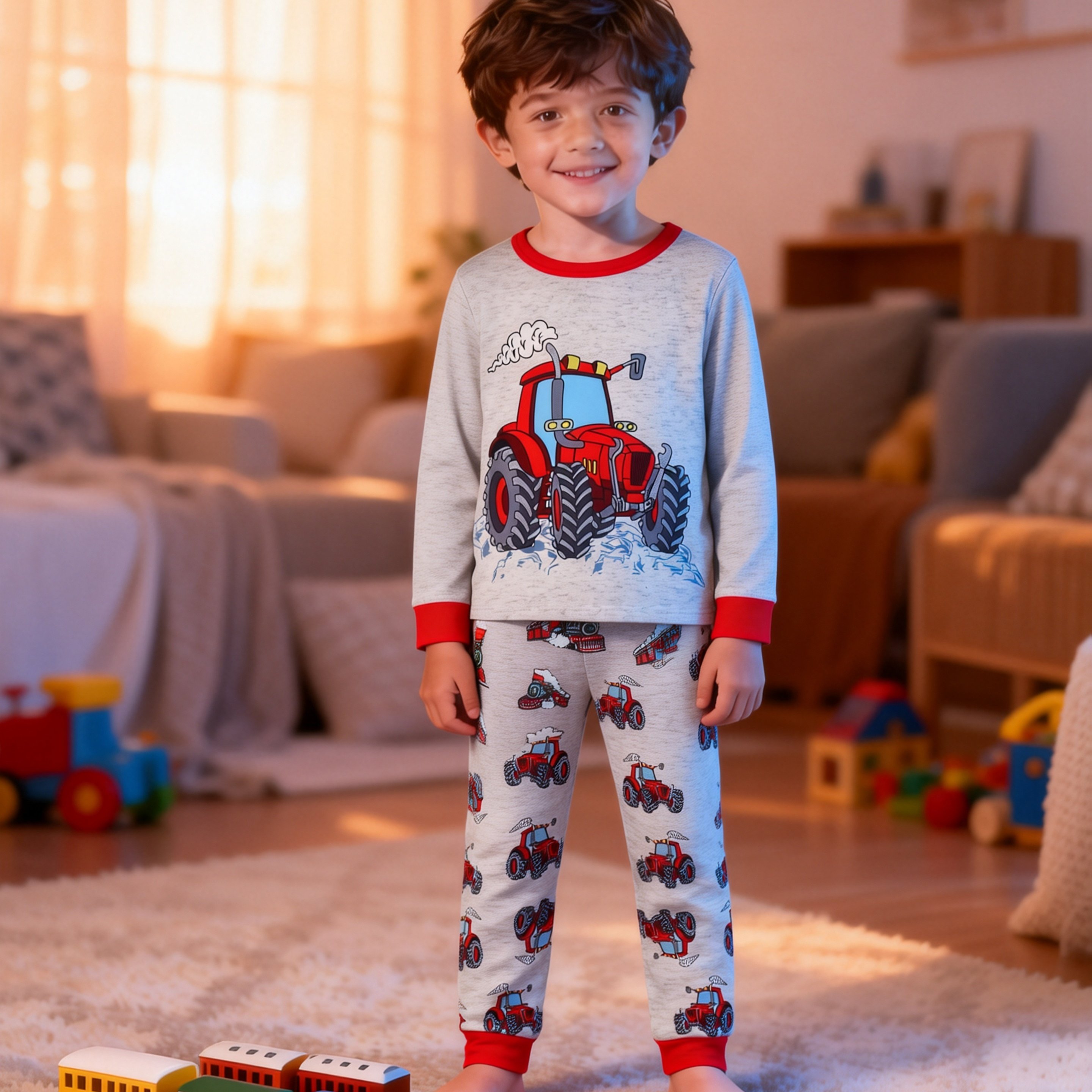 Image of [1 Set] Boys' Set, Long Sleeve And Pants, Skin-friendly Comfortable Tight Breathable Spring Summer Autumn Winter , Boys' Long Sleeve T-shirt And Pants Set