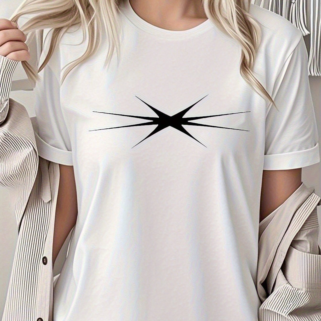 TEMU Local Local Men's 180g Heavyweight T-shirt - Minimalist , Round Neck, Short Sleeve, Breathable Regular Fit For Casual Attire, Vacation Wear,