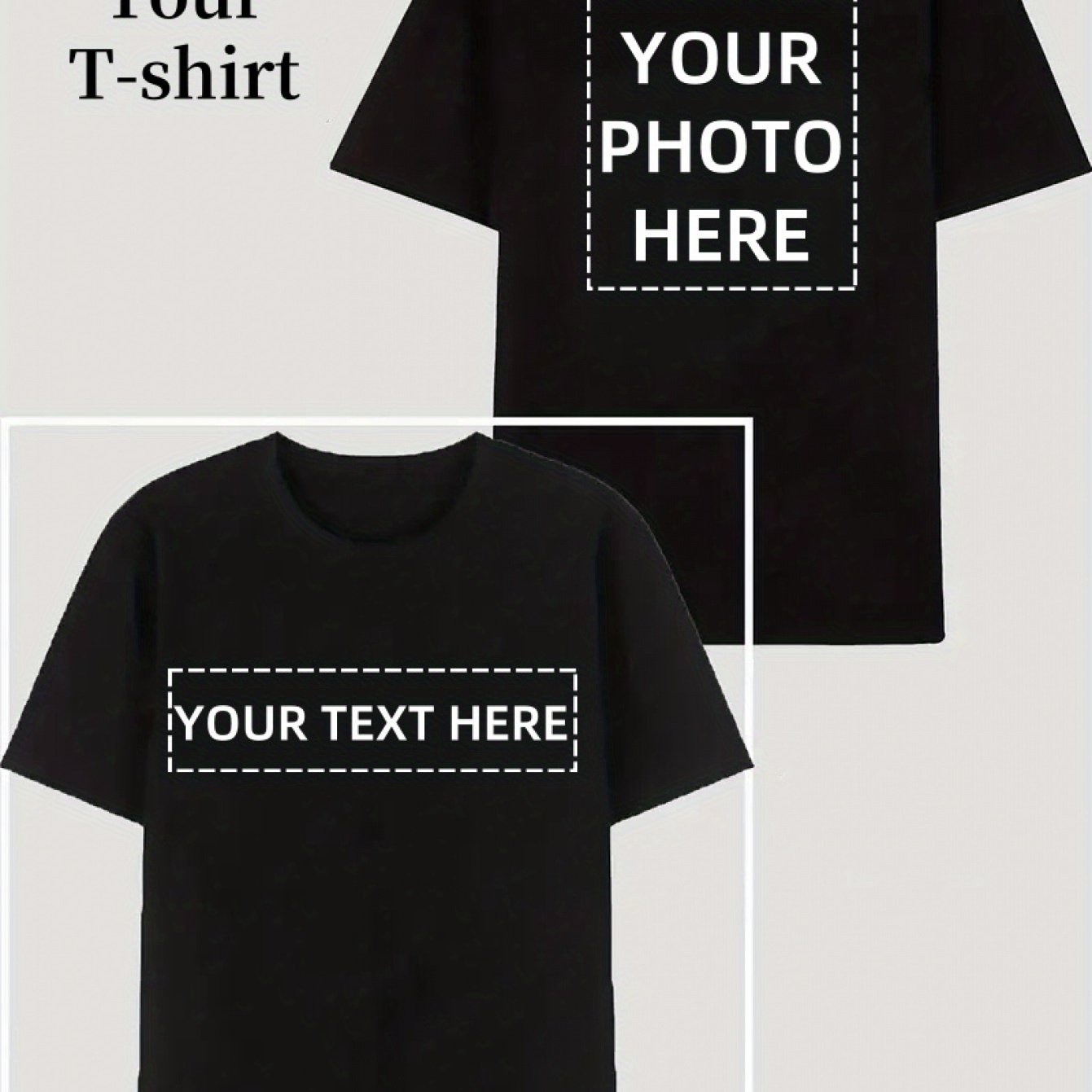 TEMU 1pc Custom T-shirt - Double-sided Printing On Front And Back, , Casual Workwear Or Dance Team Logo Designs. Ideal For Team Building , Company
