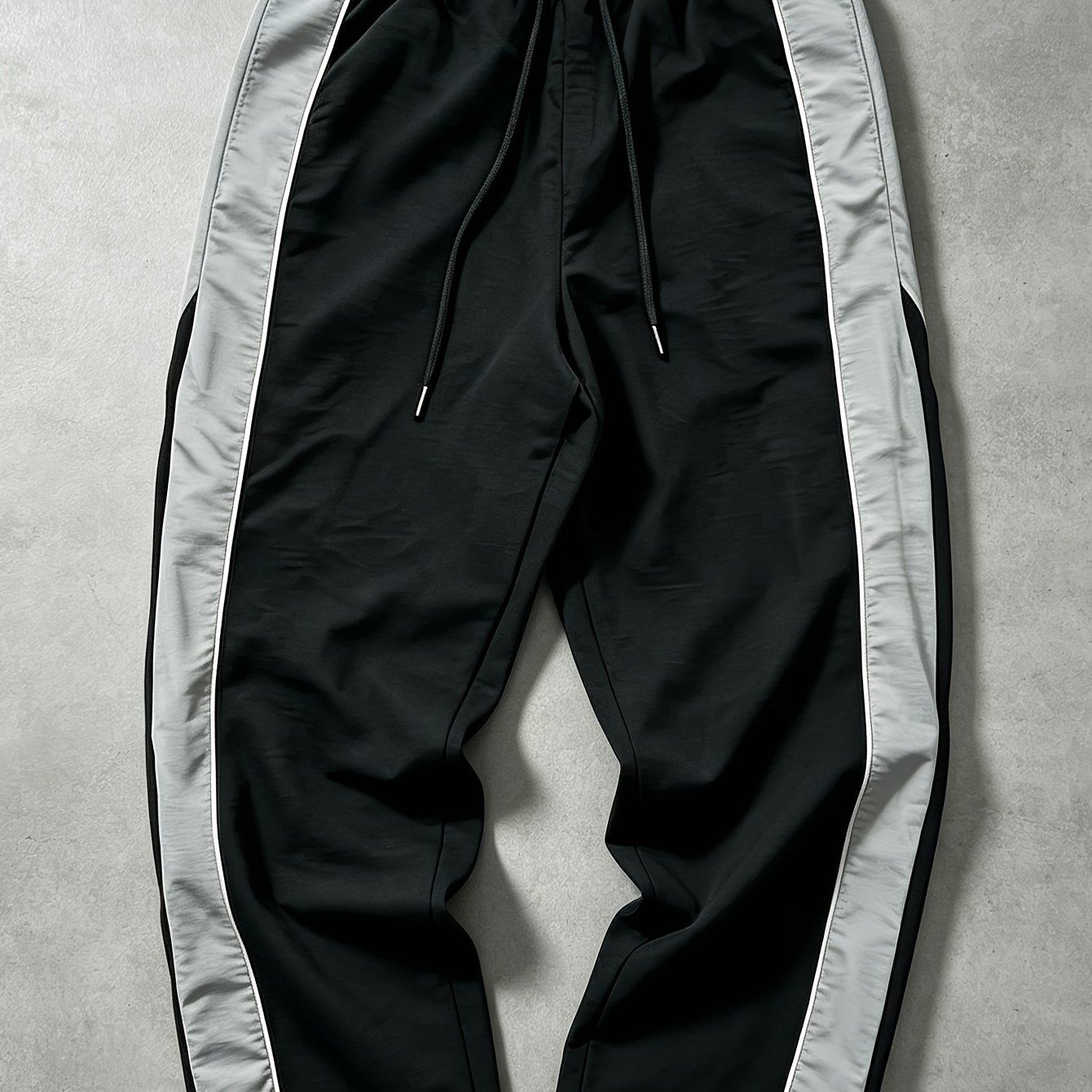 TEMU Men's Athletic Long Pants, Elastic Waist Drawstring Sweatpants, Side Stripe Lightweight Sports Trousers, Casual Fitness Pants, Suitable For