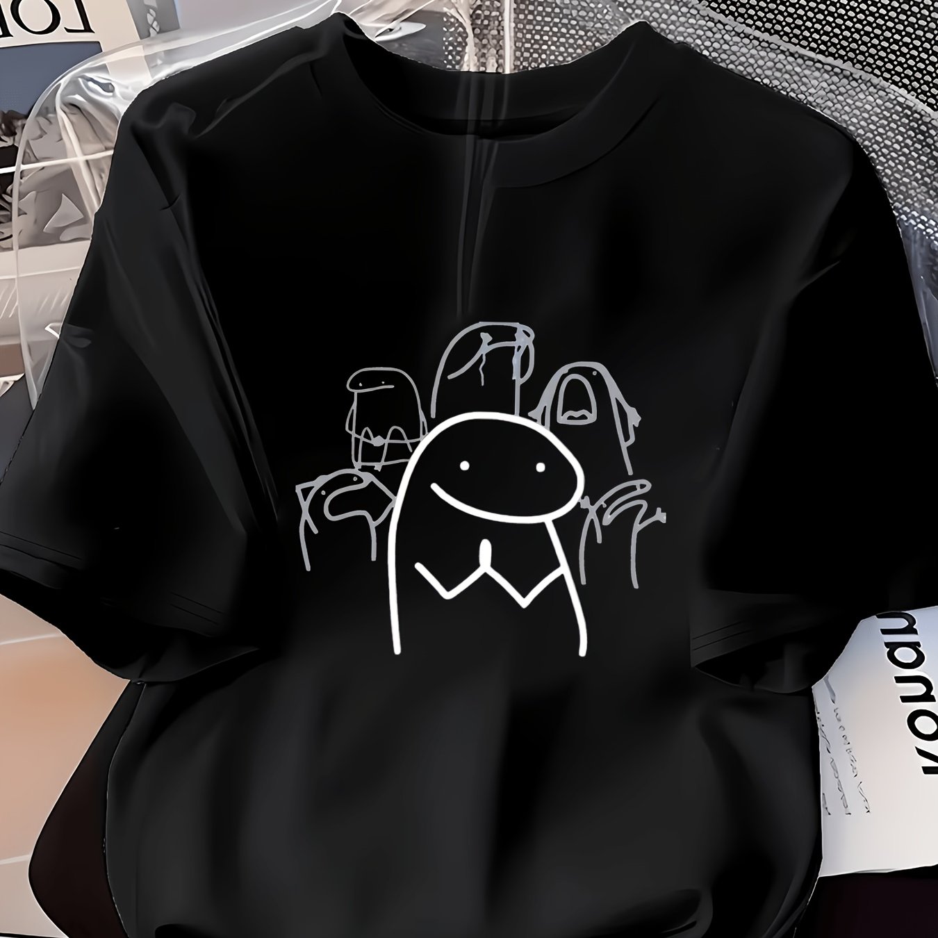 TEMU Fun Meme /gratitude Print T-shirt, 2026 Summer Versatile Women's Tee, Stress-relief Humorous Art Short-sleeve Top, Fashion Half-sleeve