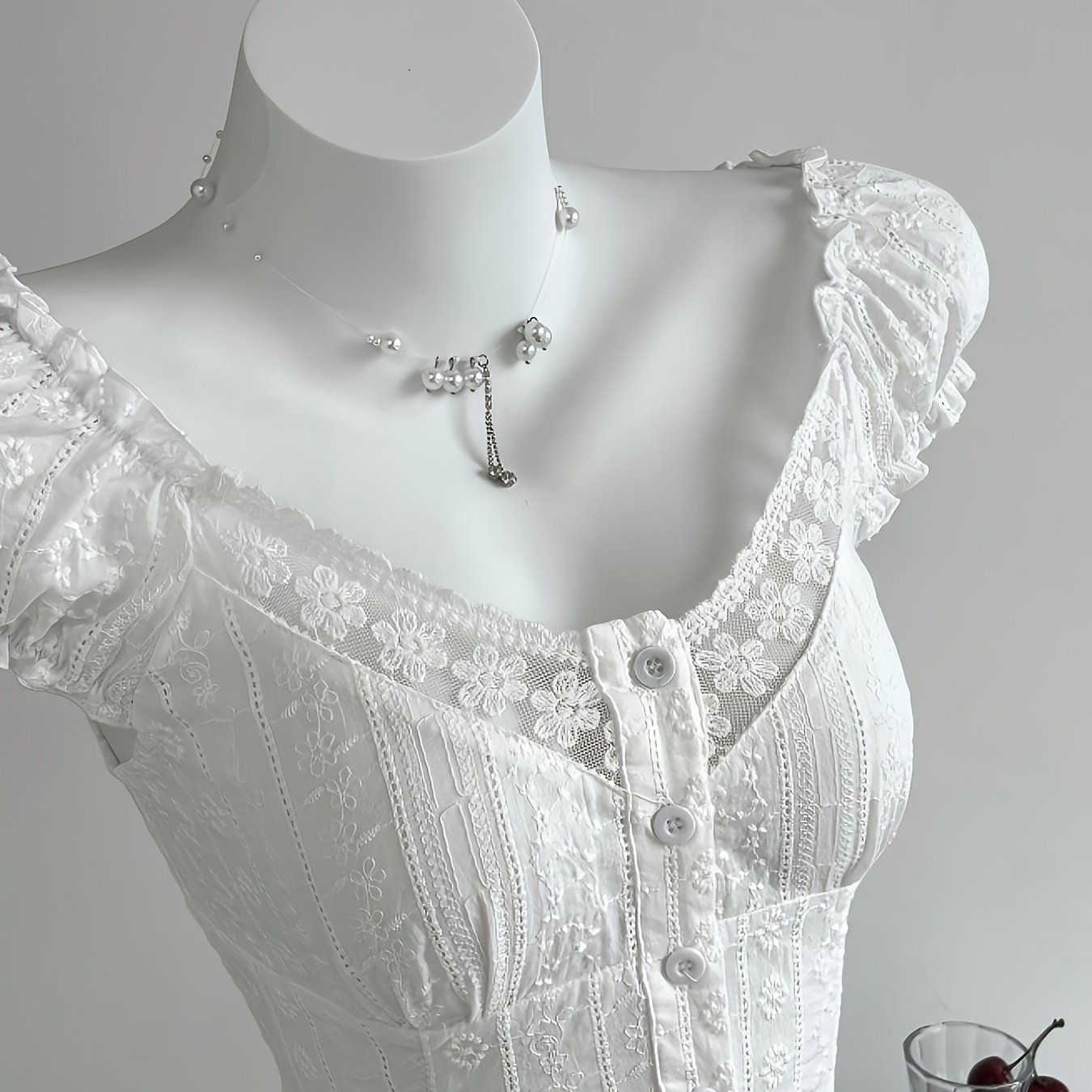TEMU Zllz Casual Fashion Versatile Lace-trimmed Fitted Women's Shirt