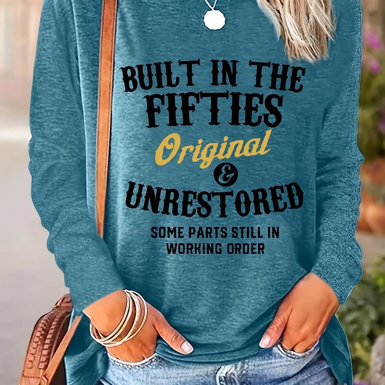 TEMU Cross-border European And American Women's Fashion Round Neck Long Sleeve Casual Loose Top Base T-shirt