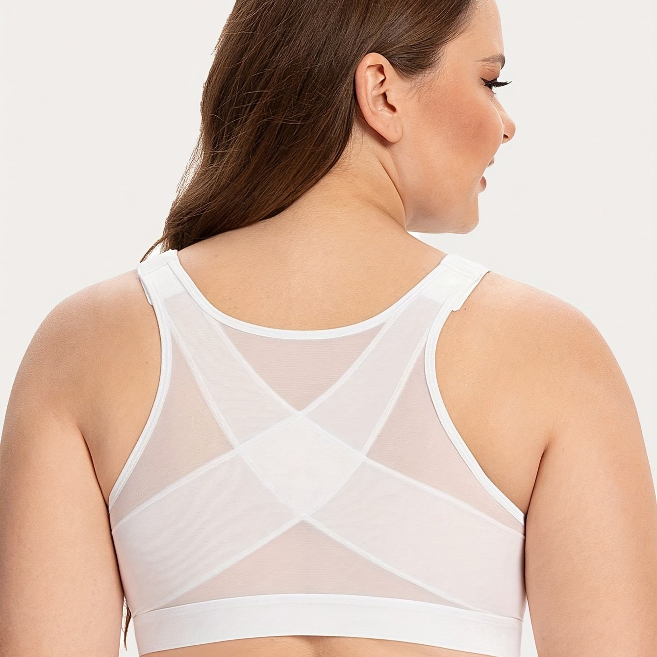 Solid Hook And Eye Wireless Bra  Wireless bra, Easy wear, Plus size