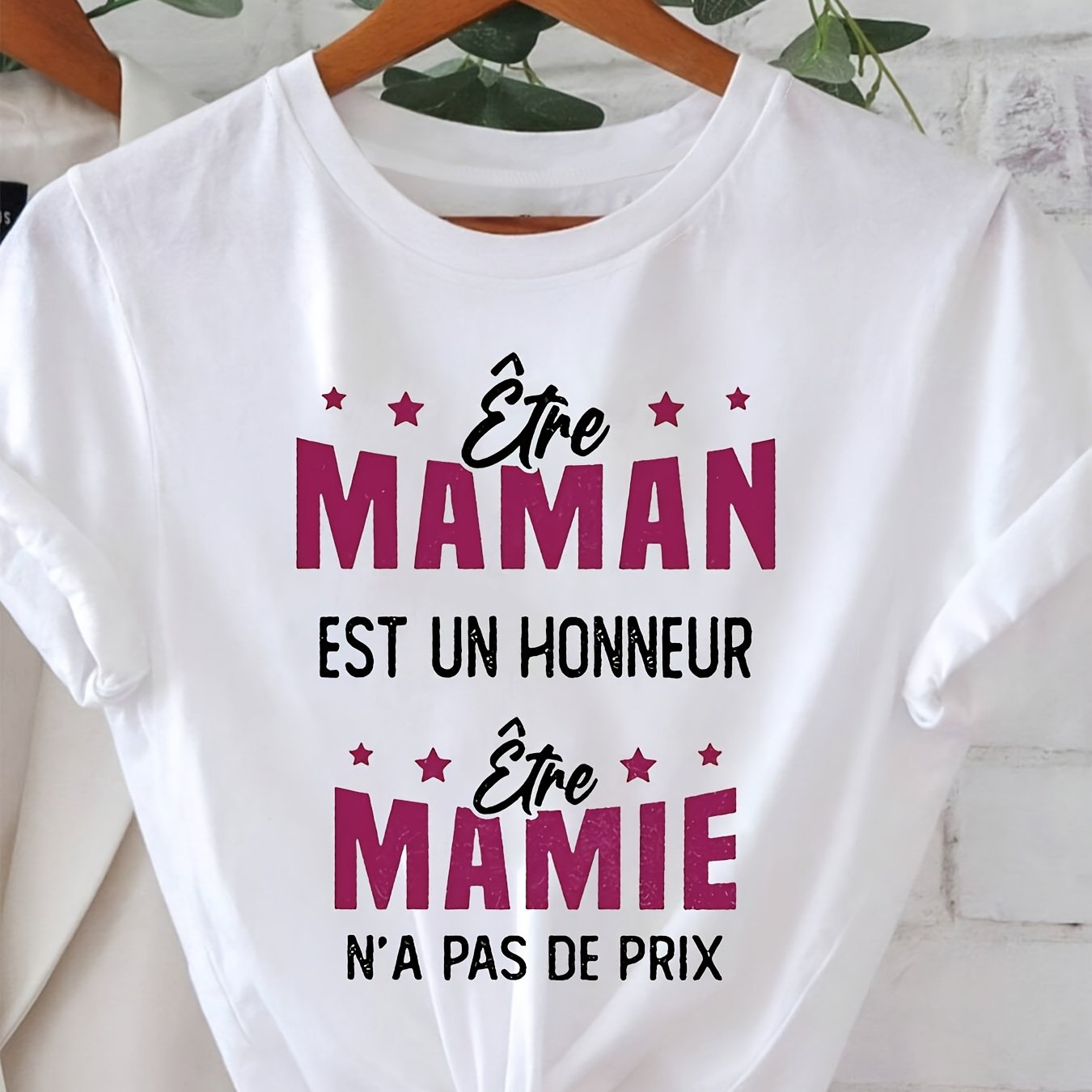 TEMU Être MOM EST UN Être GRAND-MÈRE EST INESTIMABLE - T-shirt d'impression pour femmes, manches courtes, col rond, tenue décontractée pour , cadeaux