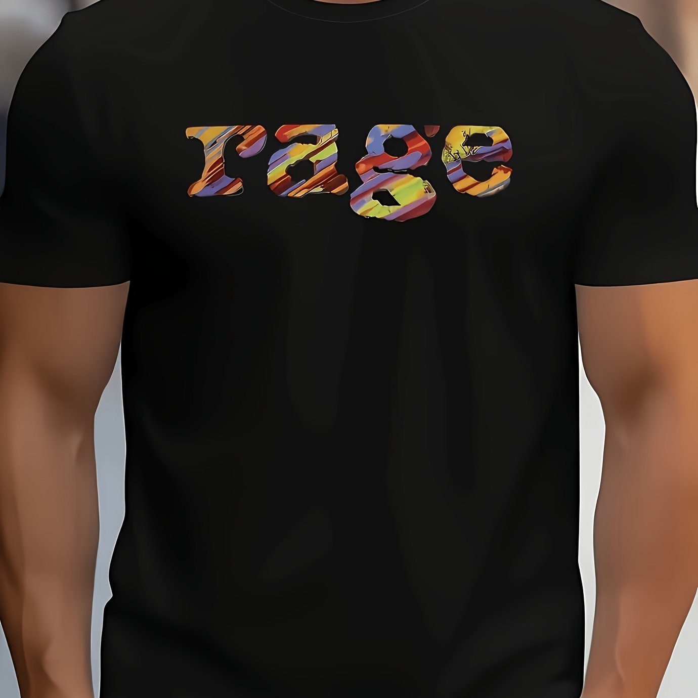 TEMU Men's Vintage 90s Rage Anime Gaming Tshirt Rage Lettering Japanese Design Pixelated Suitable For Vintage Gamers And Anime Fans Machine Washable