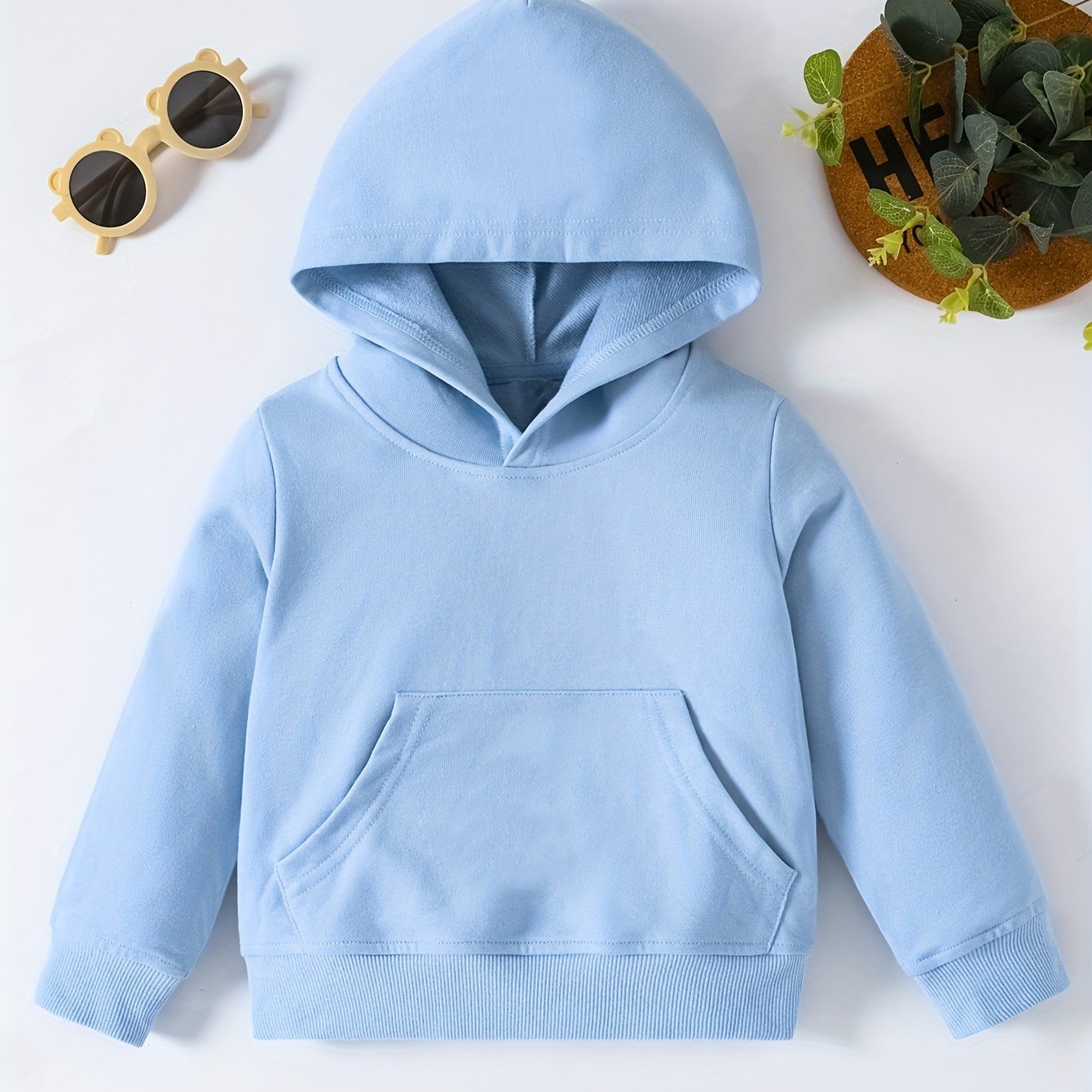 Basic Versatile Hoodie Tops Girls Slight Stretch Long Sleeve - Temu Canada