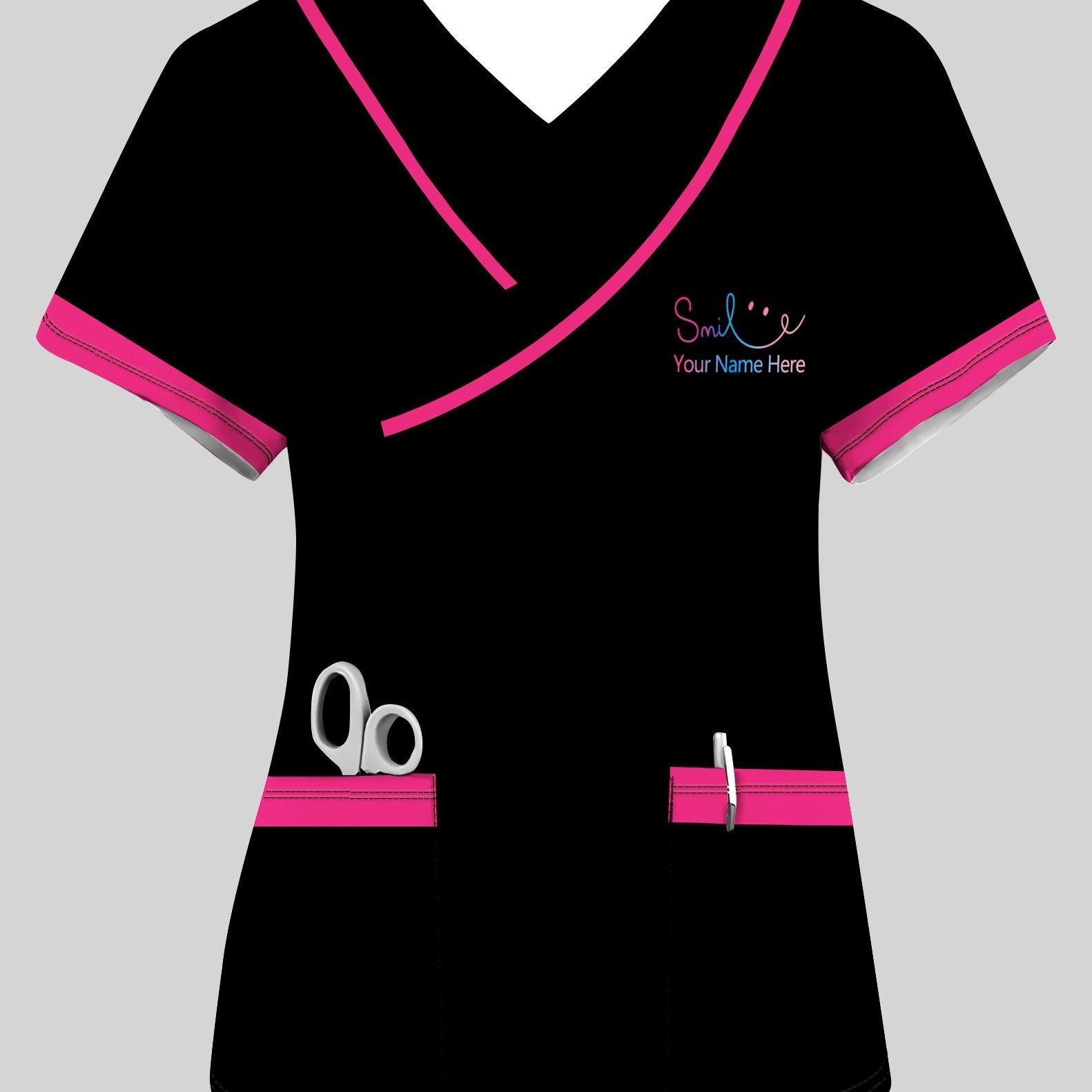 TEMU Plus Size - [customization] Plus Size T-shirt Custom Name Women's Short Sleeve T-shirt, T-shirt, Short Sleeve V-neck Tie Pocket Top, Machine