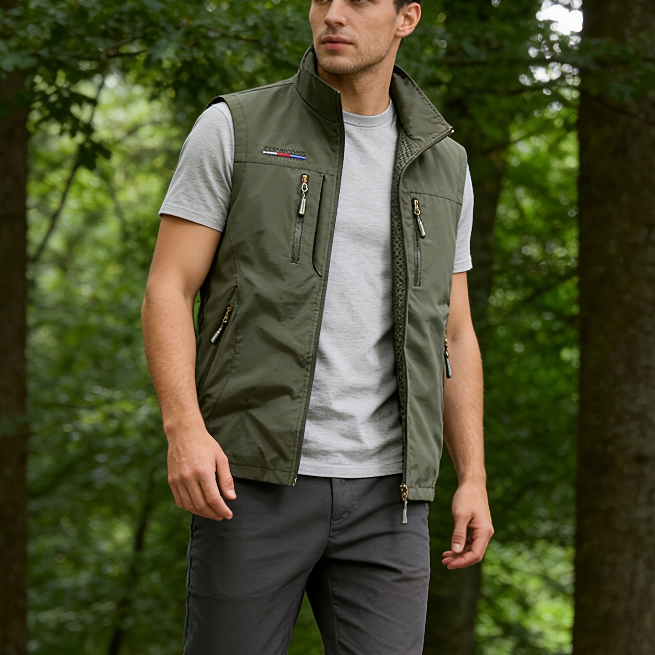 TEMU Men's Vest, Spring Summer Thin Style, Multi-functional Pockets, Multi-pocket Top, Utility Vest, Photography, Fishing, Vest Jacket Workwear,