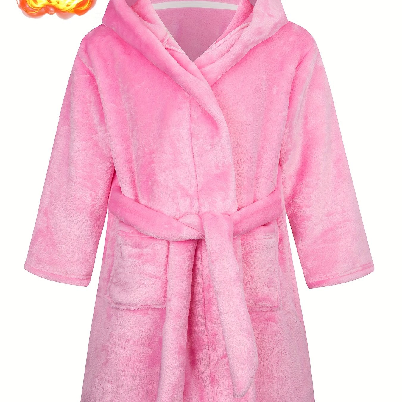 Image of Label Is At The Side Seam Of The Hem Or Inside The Back Neck. Girls' Flannel Printed Soft And Comfortable Flannel Nightgown, Party Loungewear, Bathrobe. A Gift For Children Aged 2-11