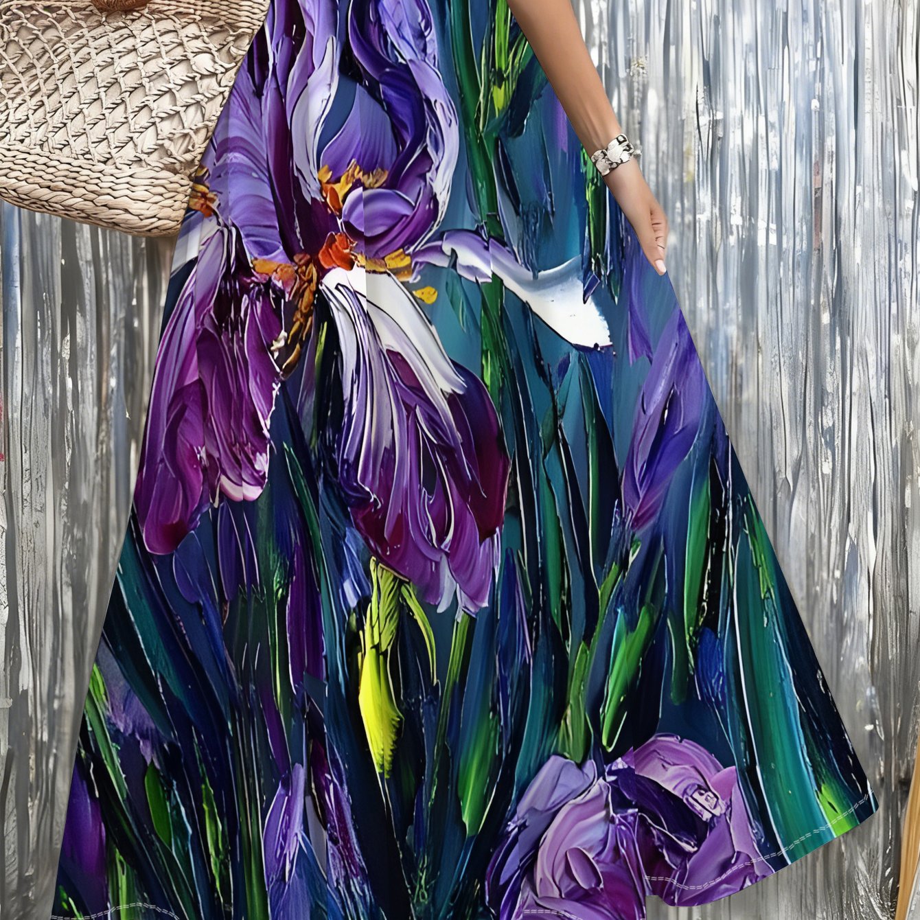 TEMU 1pc Floral Print Maxi Skirt, Design, Perfect For Beach, Travel, Casual , Summer Events, Festival Wear, Boho Style, Lightweight Fabric, Trendy