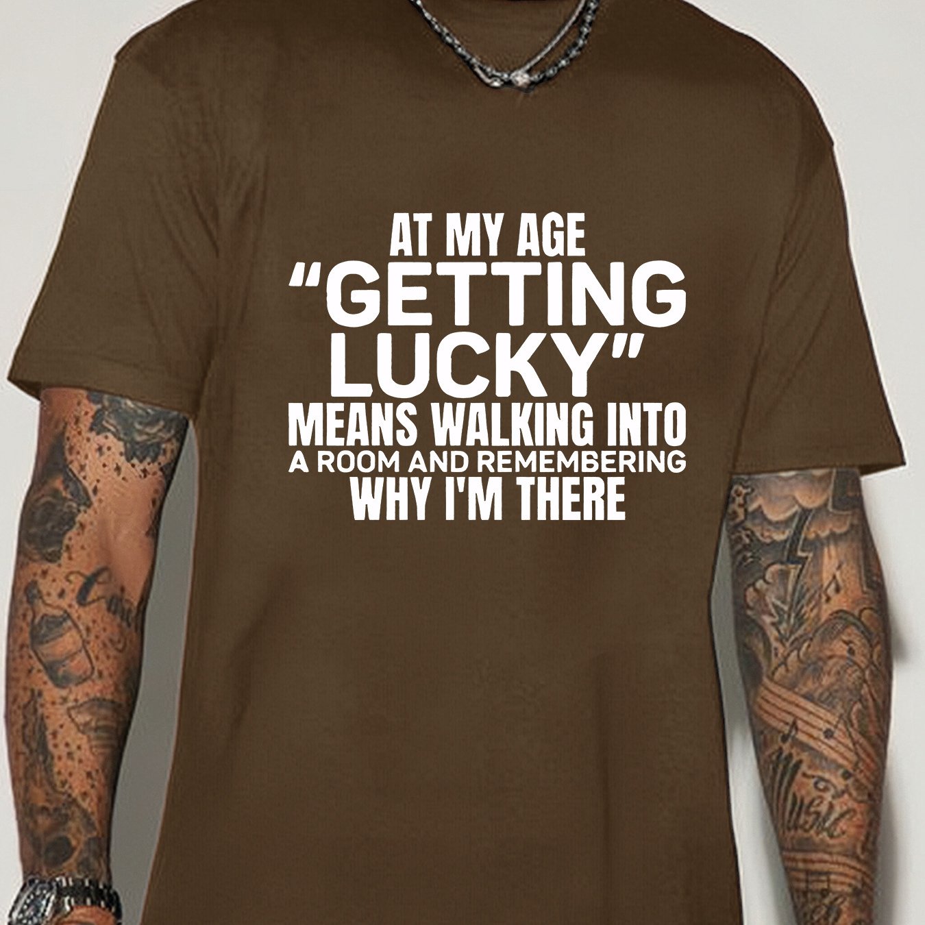 TEMU Men's Turquoise Turquoise Slogan T-shirt - Funny "getting " Saying Print, Casual Short Sleeve Round Neck Summer Tee For Parties & Casual Attire,