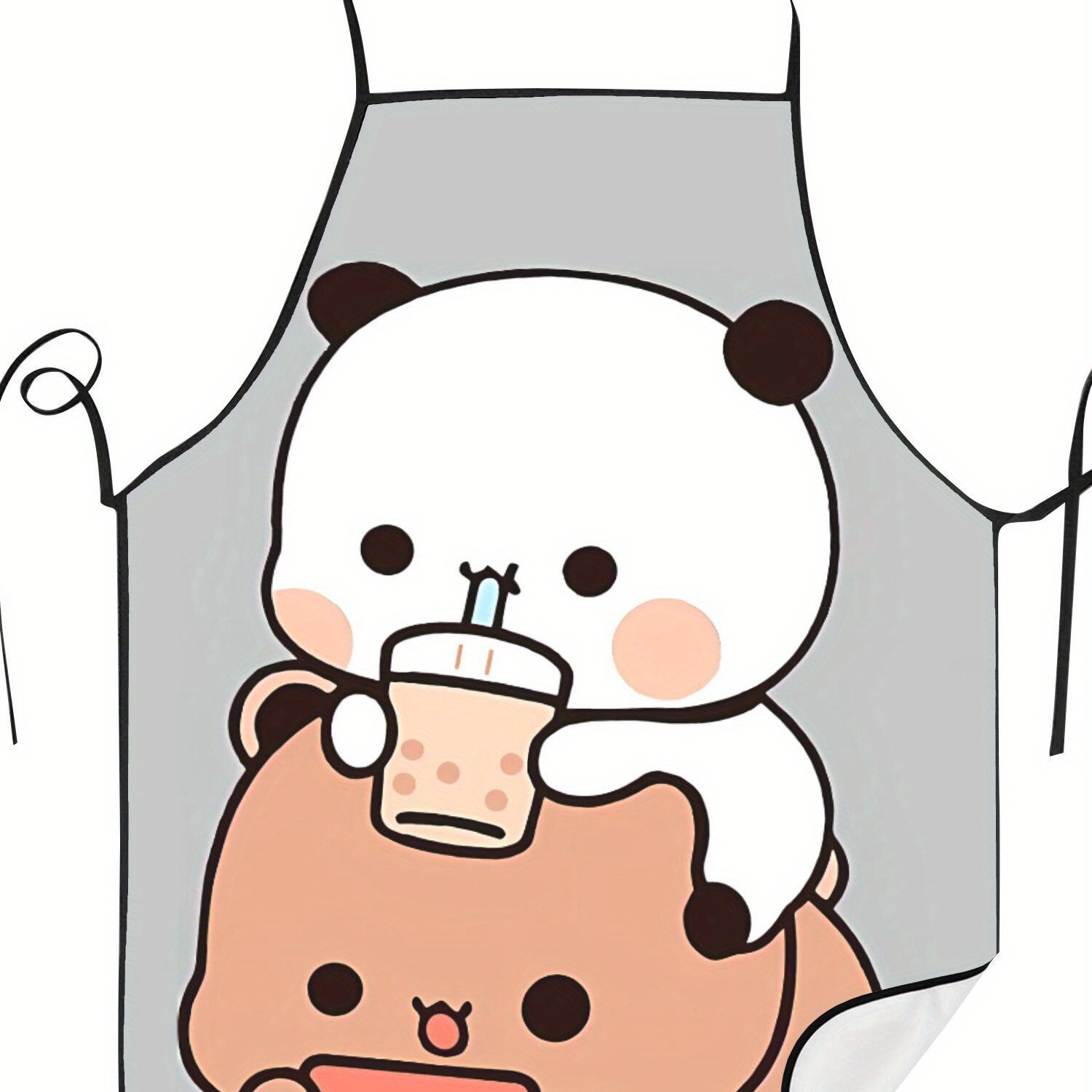 TEMU Grembiule con Orsetto Giocoso e Panda Delicato, Stampa 2D con Design per Cuoco Donna