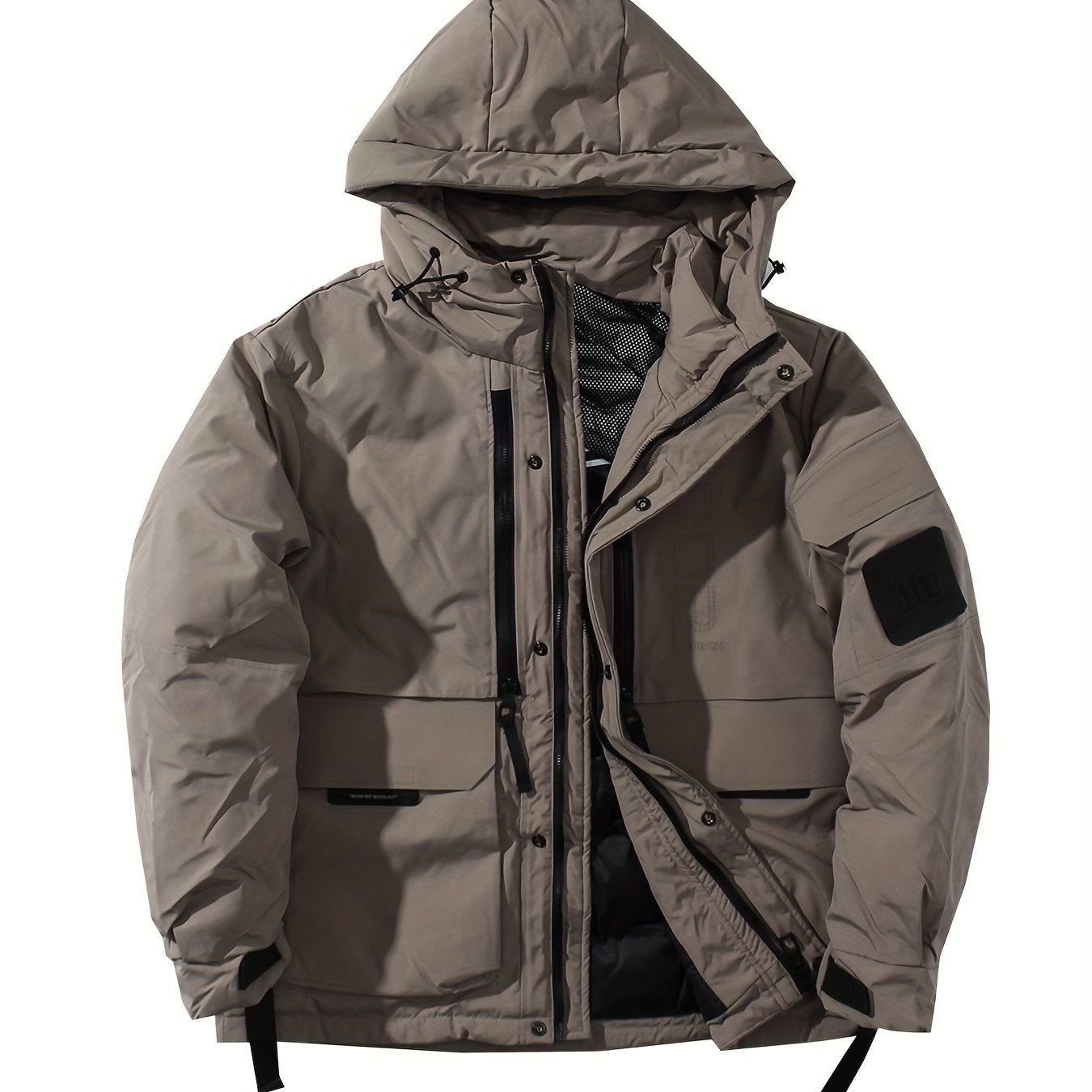 TEMU 2025 Winter 's Down Jacket, Thickened Casual Workwear Couple Trendy Youth Coat, Stylish Men's New Thickened Warm Hooded High-end Fashion Casual