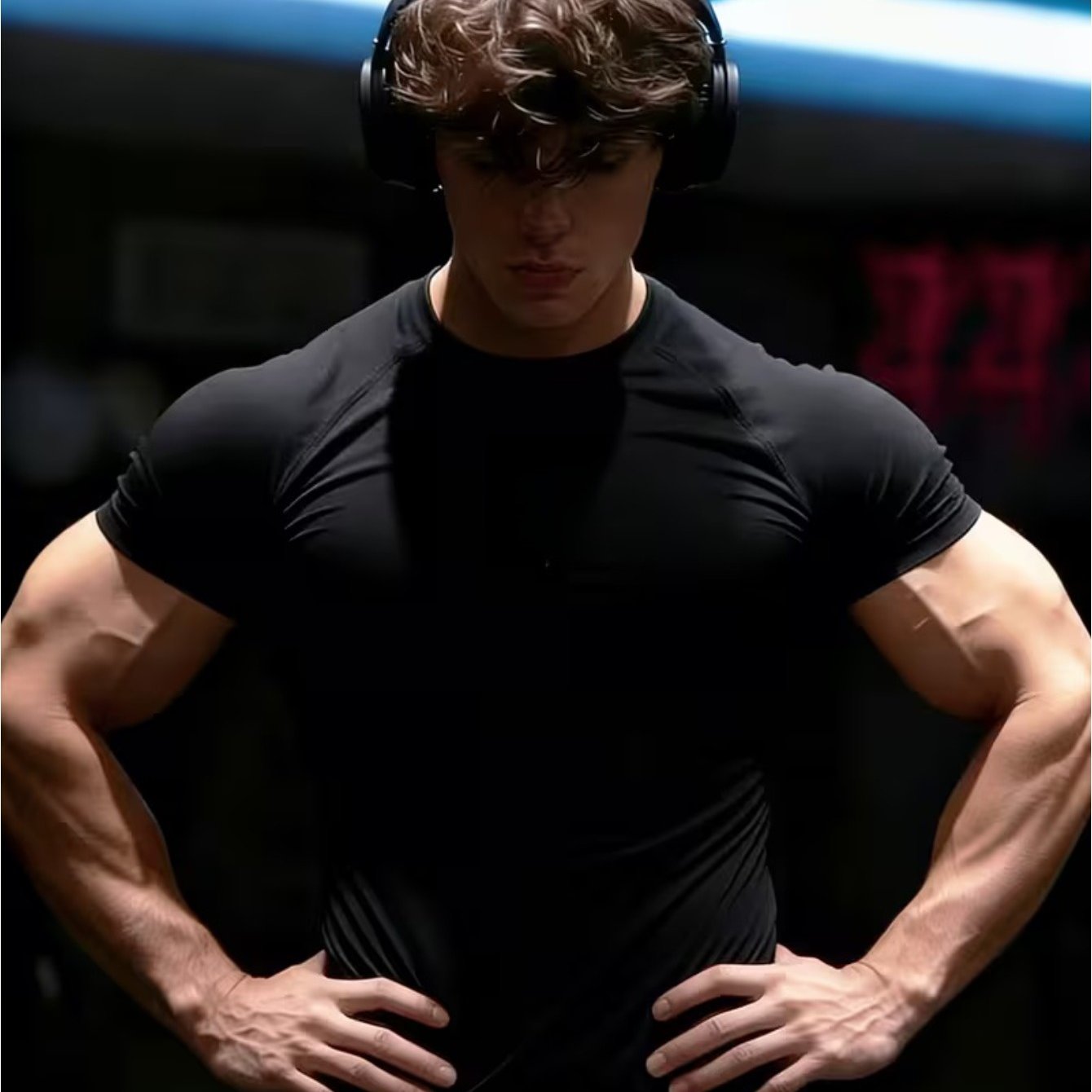 TEMU Men's Athletic Fitted Quick-dry T-shirt, Breathable Fabric, High-elastic Compression Short Sleeve, Suitable For Outdoor Activities, Cycling,